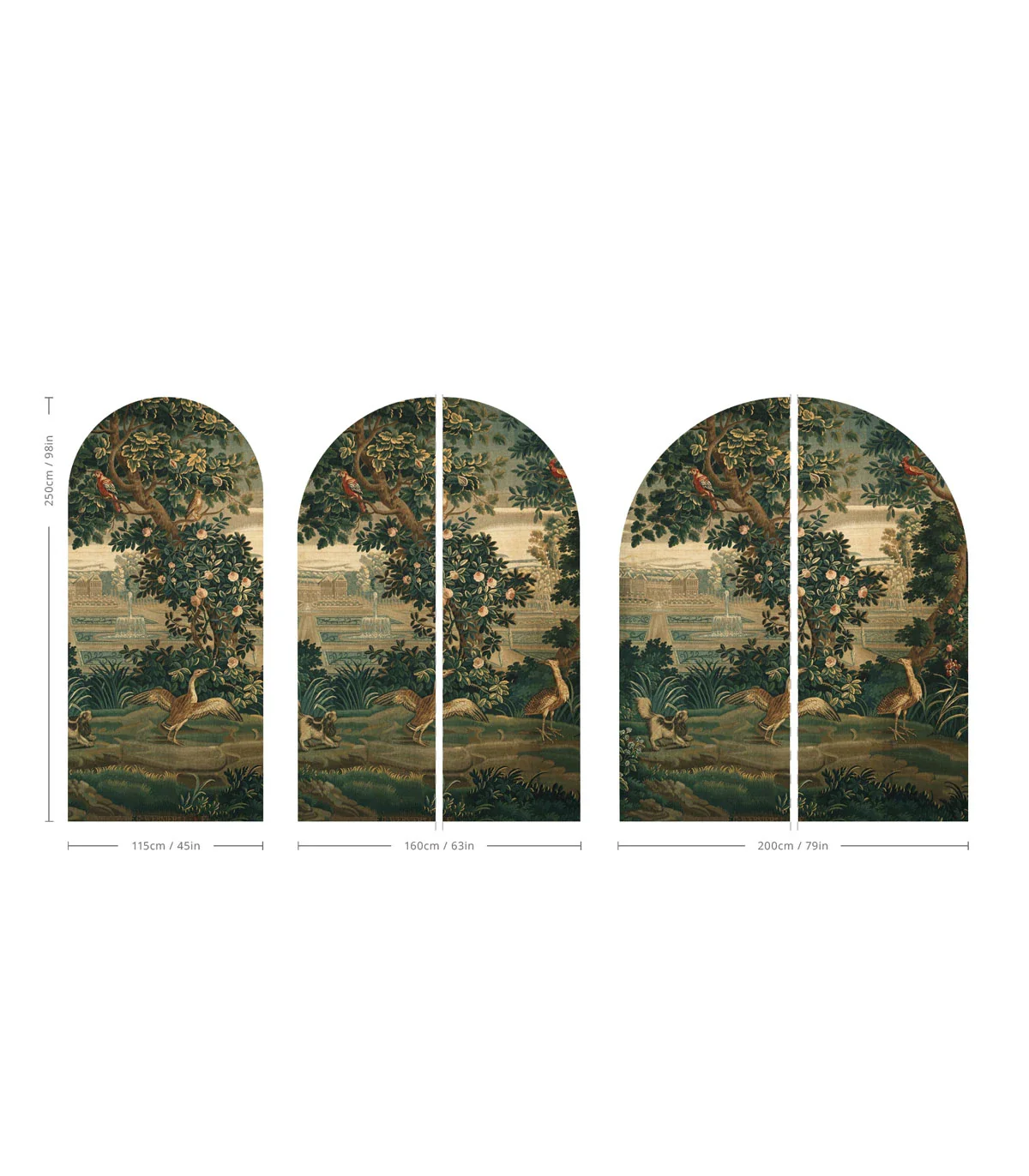 Mural flizelinowy w kształcie łuku VINTAGE GARDEN ARRAS zielony - Image 2