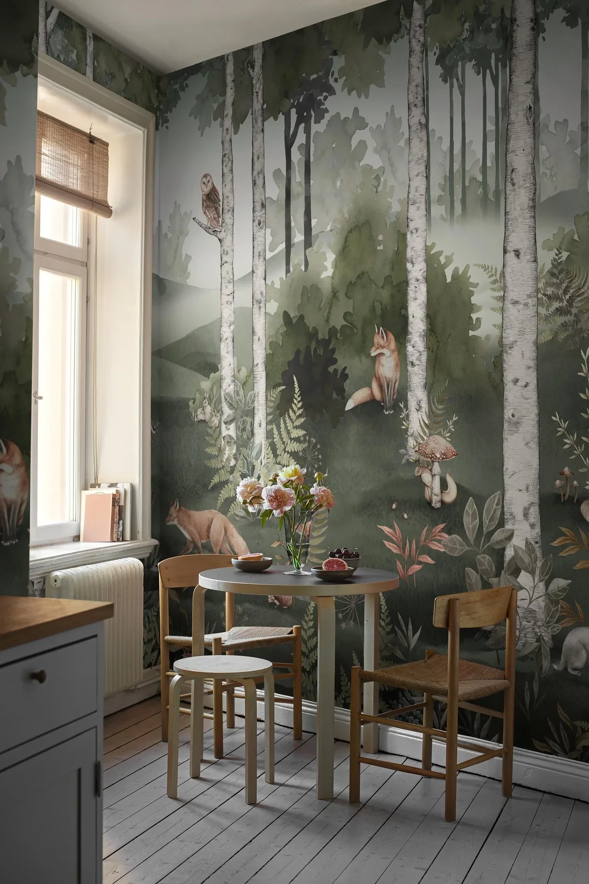 Mural dziecięcy z motywem roślinnym WILD FOREST zielony - Image 3