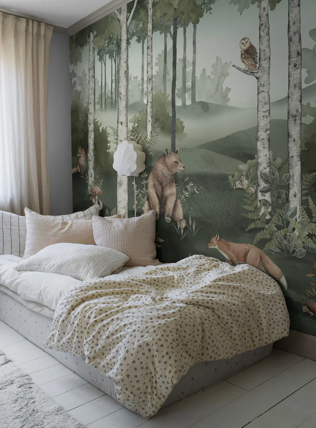 Mural dziecięcy z motywem roślinnym WILD FOREST zielony - Image 8