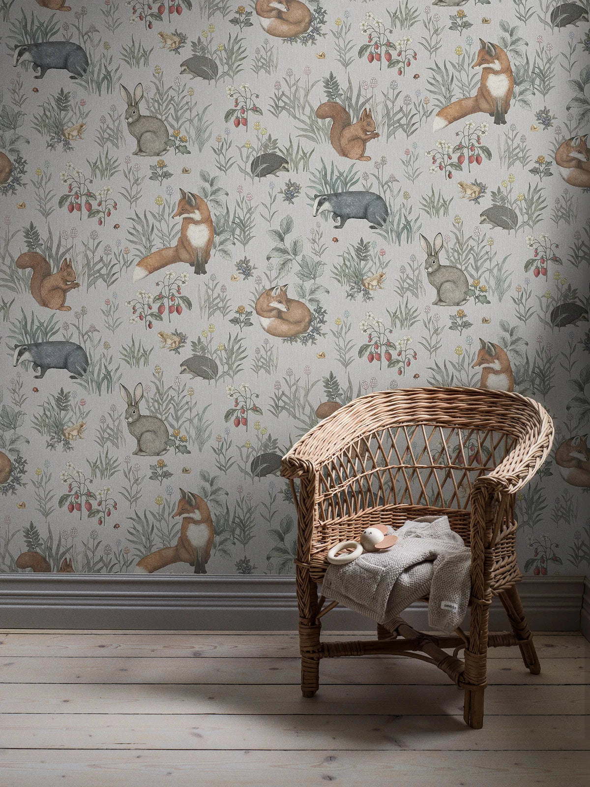 Mural dziecięcy z motywem zwierzęcym FOREST FRIENDS błękitny - Image 5