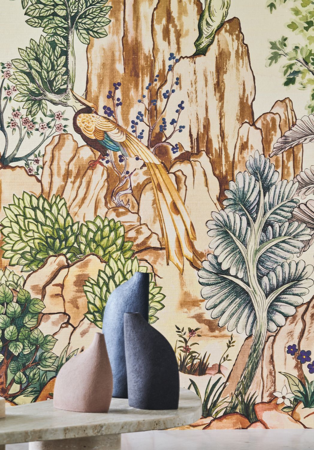 Mural z sizalu z roślinnym krajobrazem HANG MUA beżowy - Image 2
