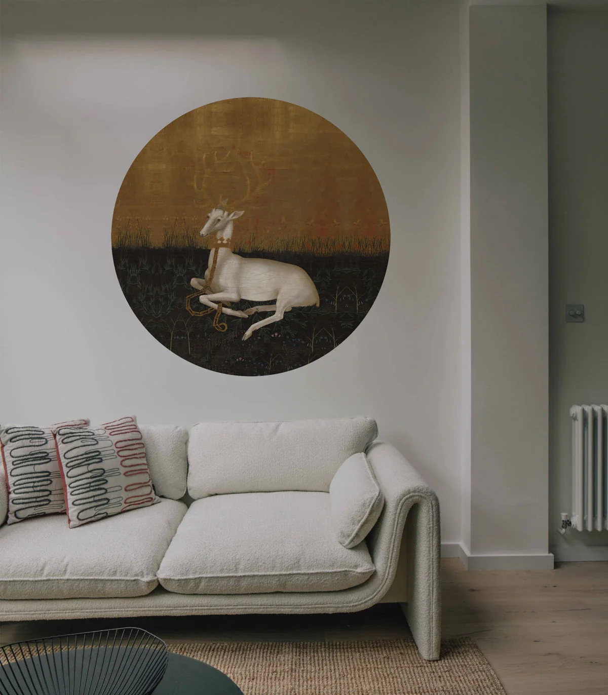 Mural w kształcie koła DOTS - MAJESTIC REST złoty z zielonym - Image 3