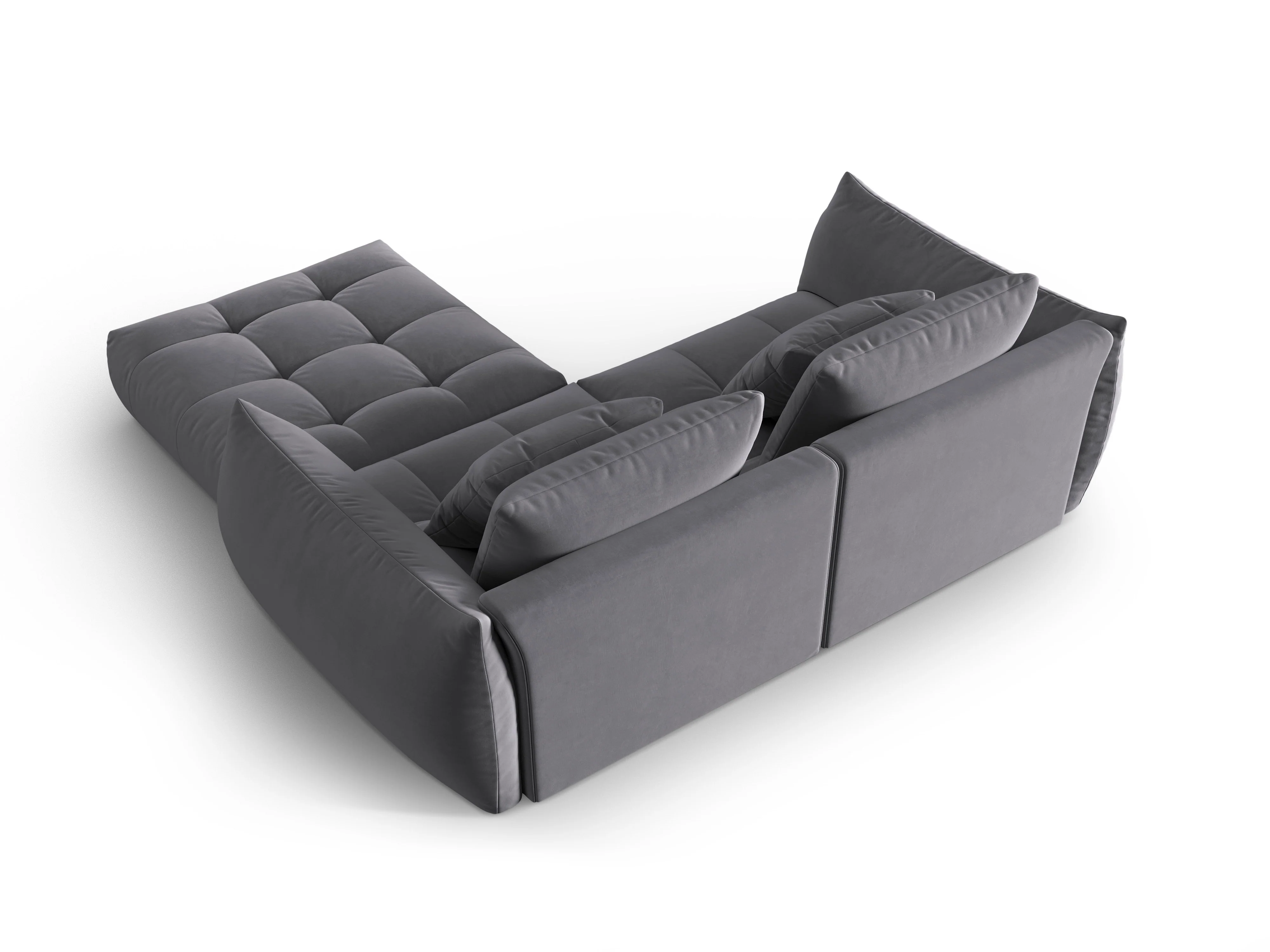 Narożnik aksamitny modułowy 3-osobowy BLOOM ciemnoszary - Image 4