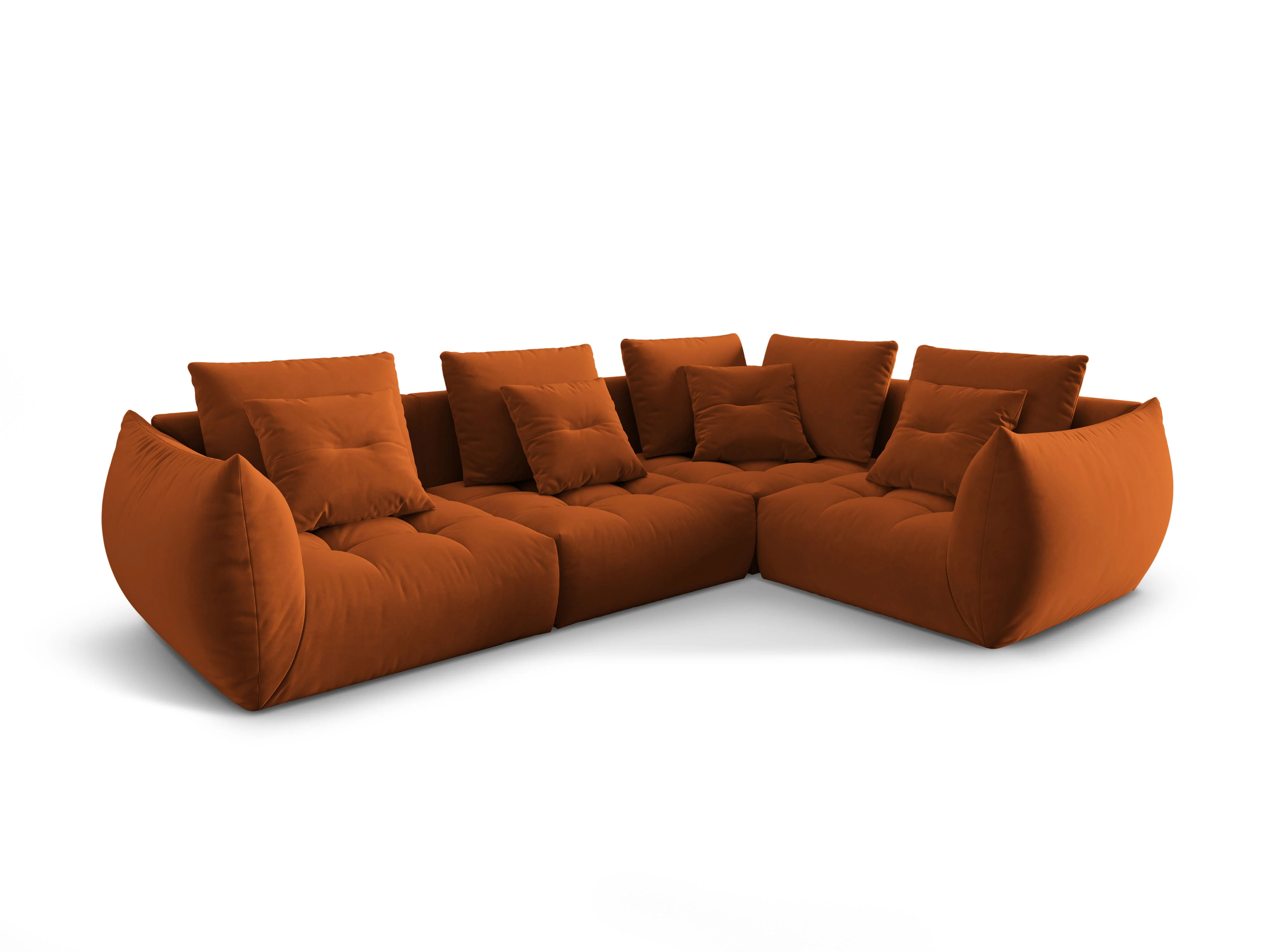 Narożnik aksamitny modułowy 3-osobowy prawostronny BLOOM terracotta - Image 3