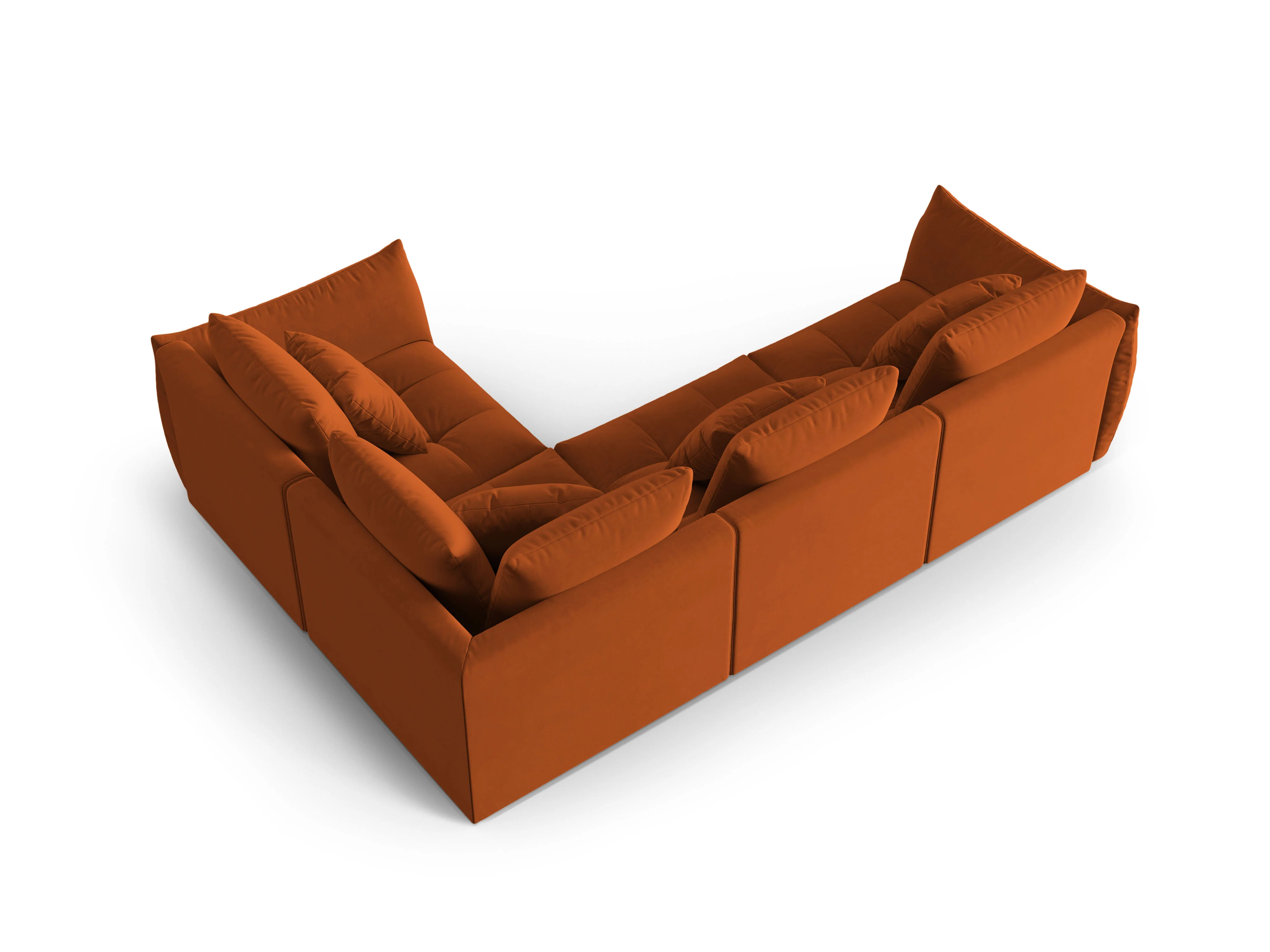 Narożnik aksamitny modułowy 3-osobowy prawostronny BLOOM terracotta - Image 4