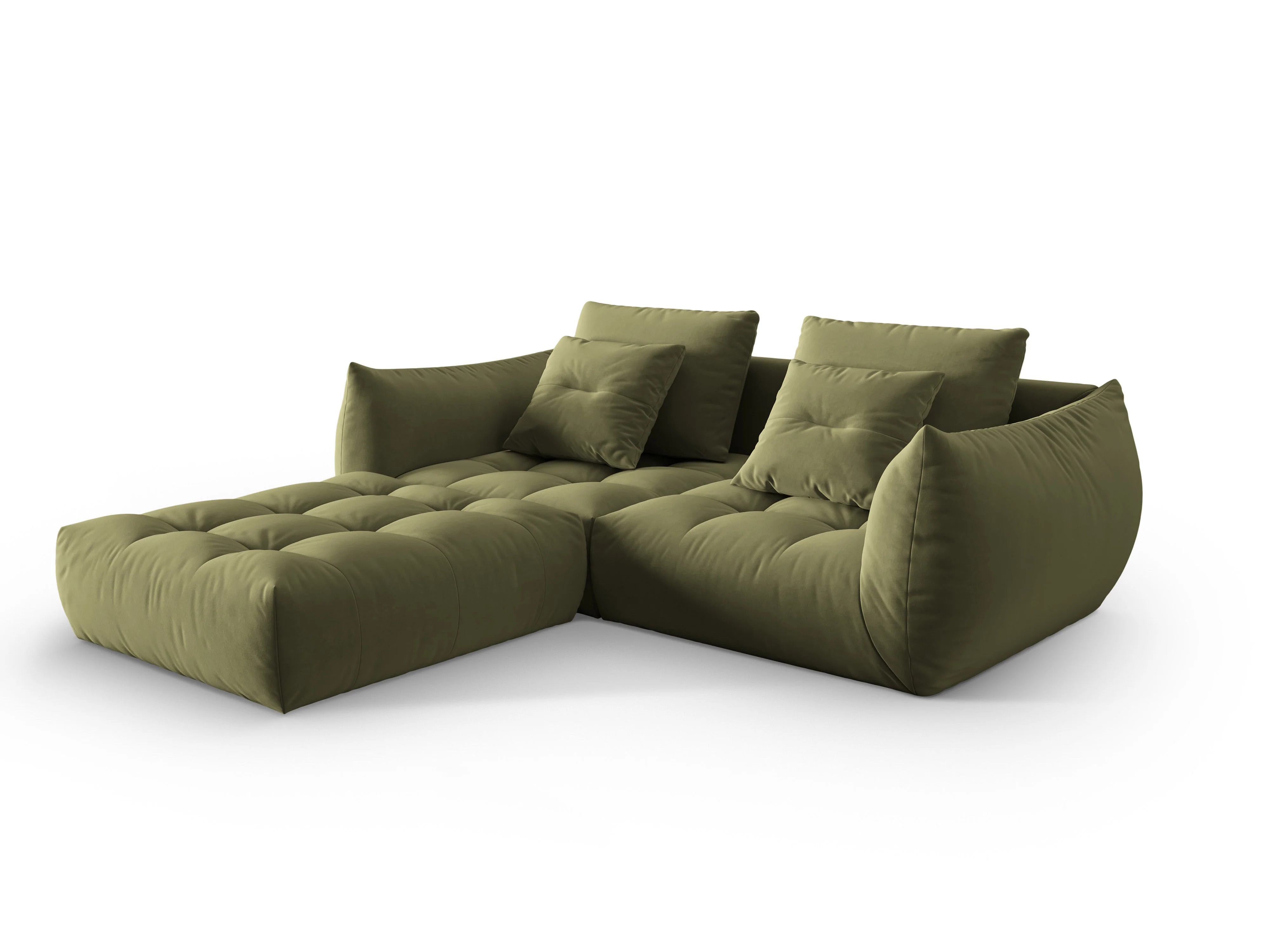 Narożnik aksamitny modułowy 3-osobowy BLOOM zielony - Image 3