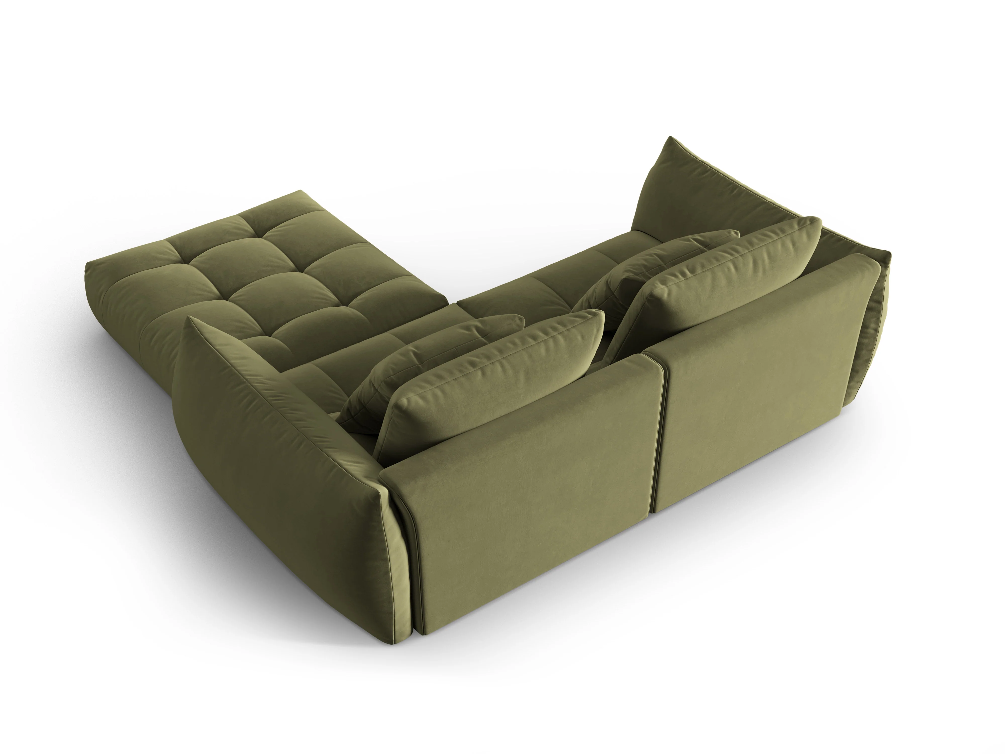 Narożnik aksamitny modułowy 3-osobowy BLOOM zielony - Image 4