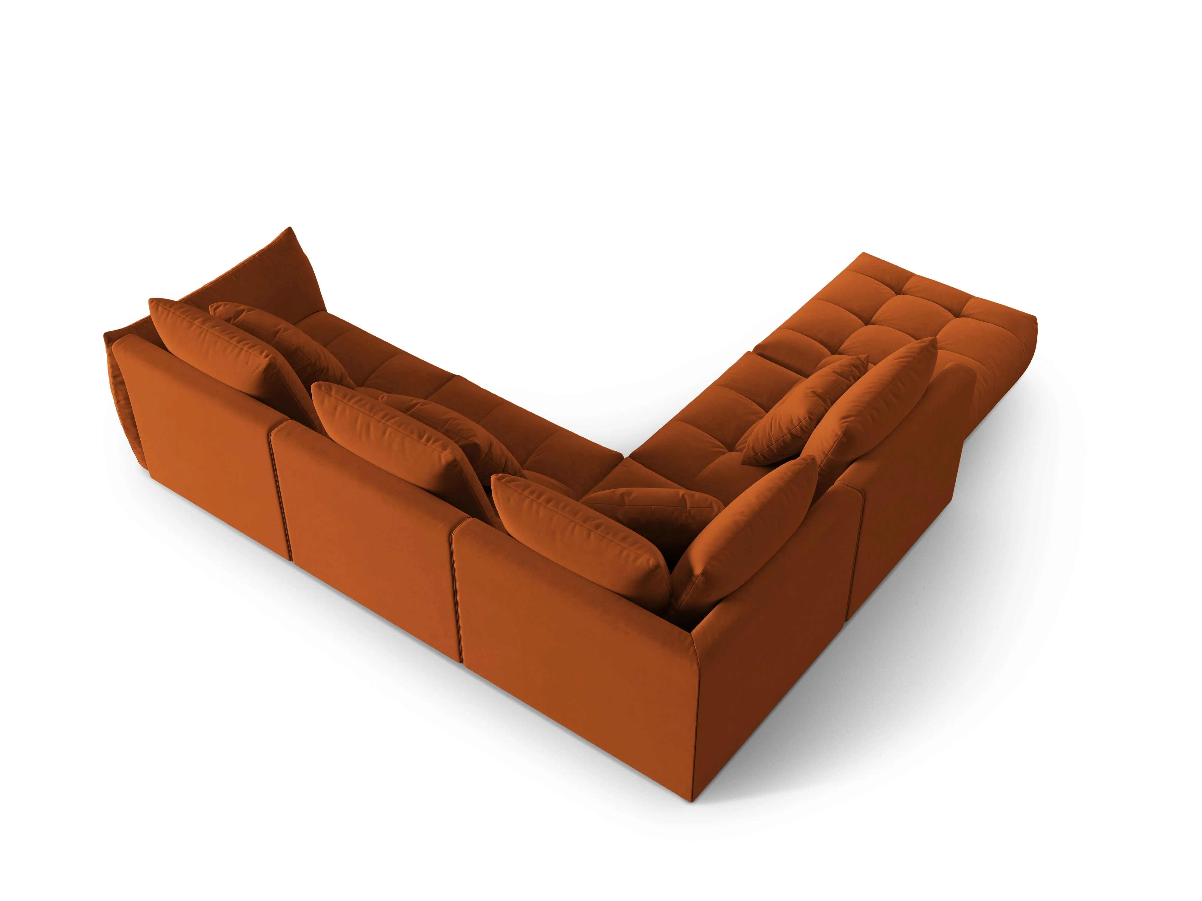 Narożnik aksamitny modułowy 4-osobowy lewostronny BLOOM terracotta - Image 4