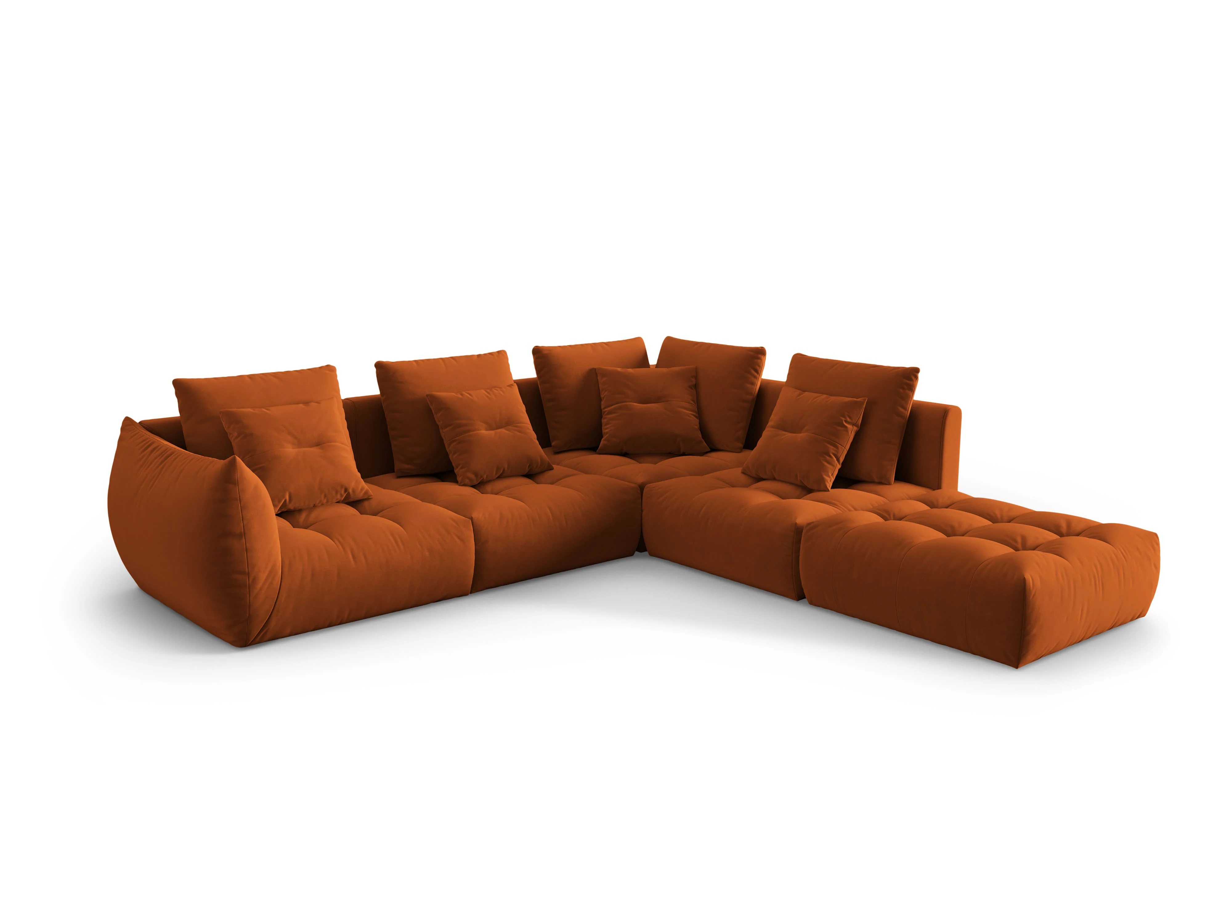Narożnik aksamitny modułowy 4-osobowy prawostronny BLOOM terracotta - Image 3