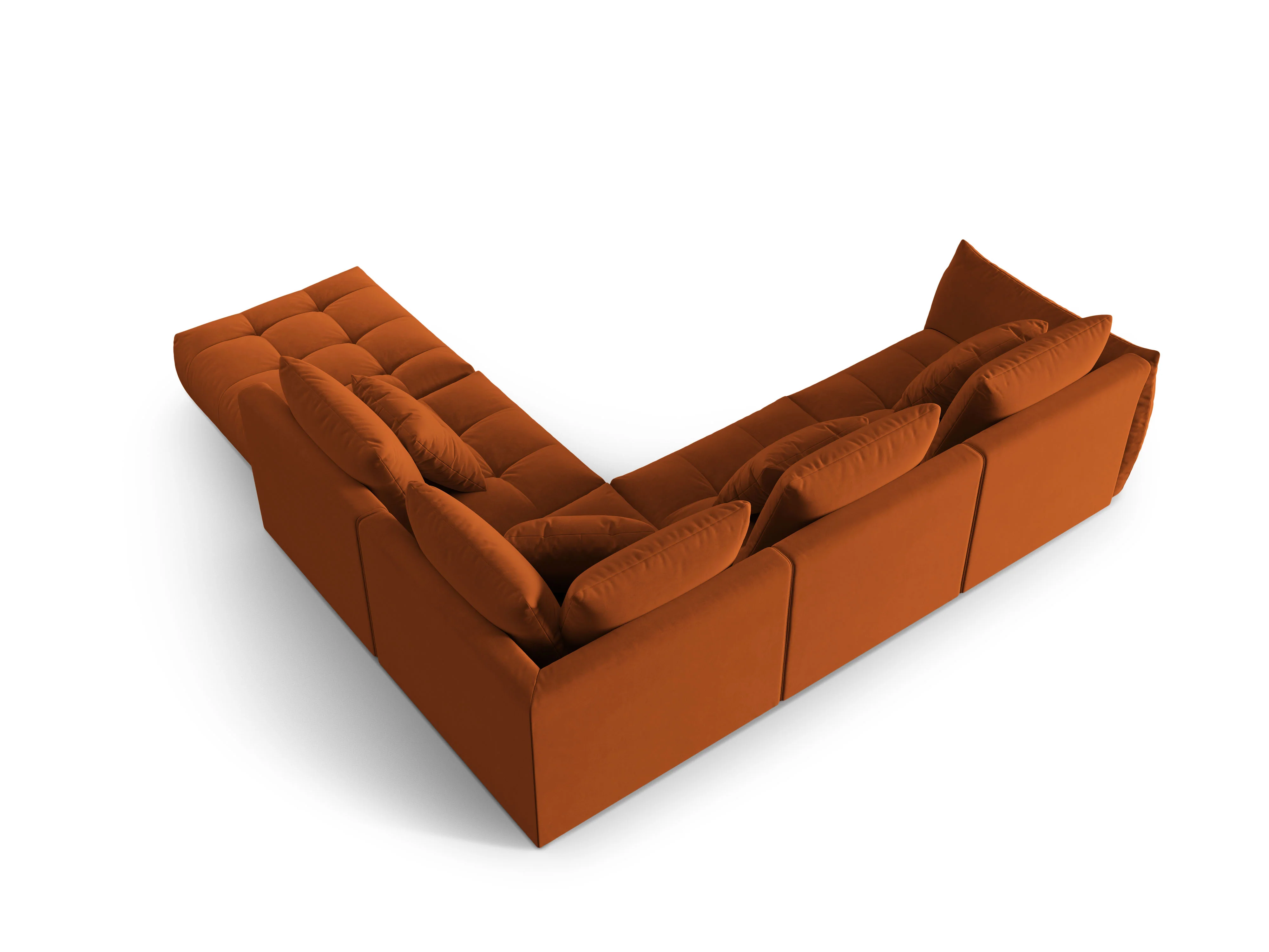 Narożnik aksamitny modułowy 4-osobowy prawostronny BLOOM terracotta - Image 4