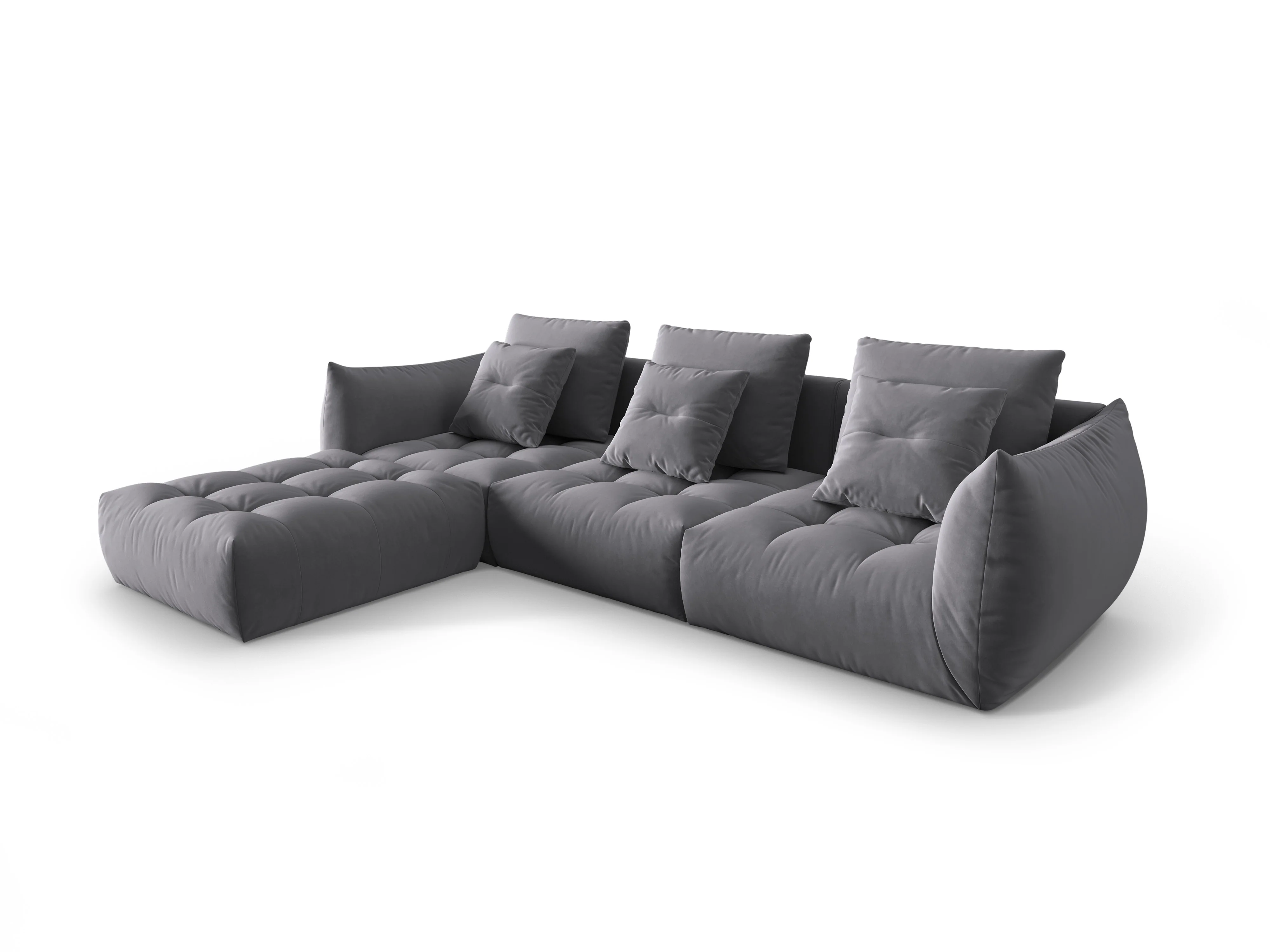 Narożnik aksamitny modułowy BLOOM ciemnoszary - Image 3