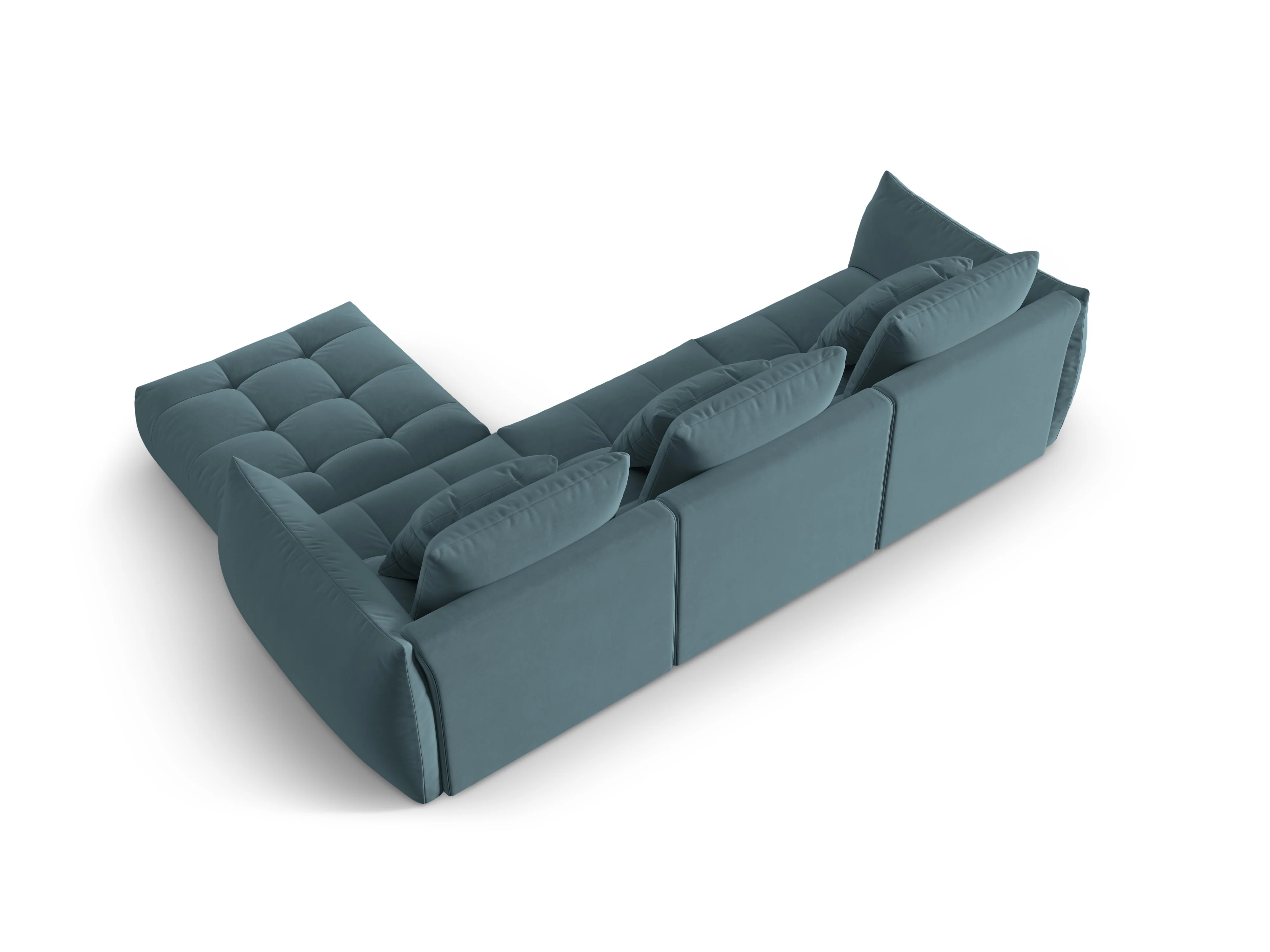Narożnik aksamitny modułowy BLOOM jasnoniebieski - Image 4