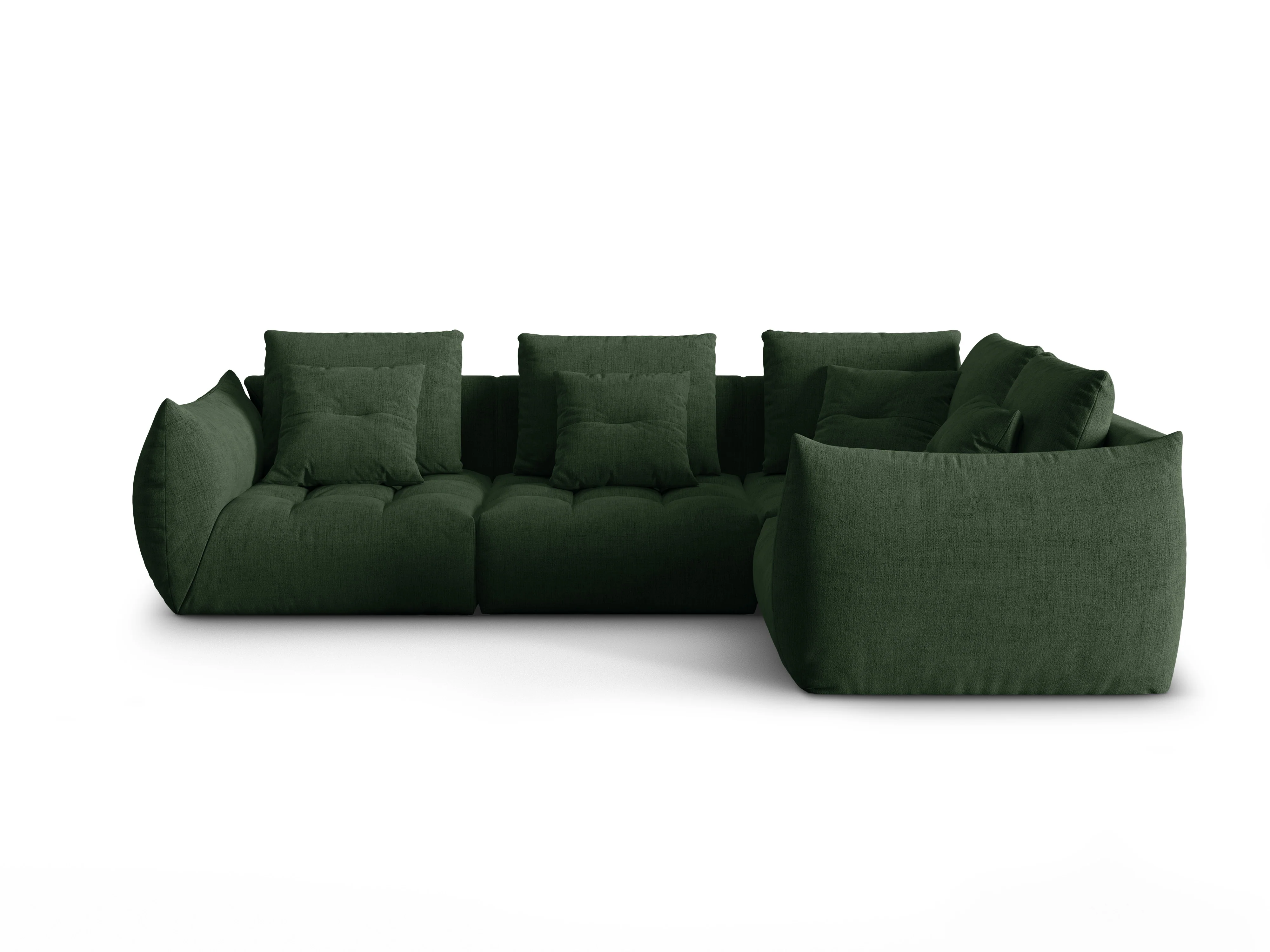 Narożnik modułowy 3-osobowy prawostronny BLOOM zielony szenil - Image 3