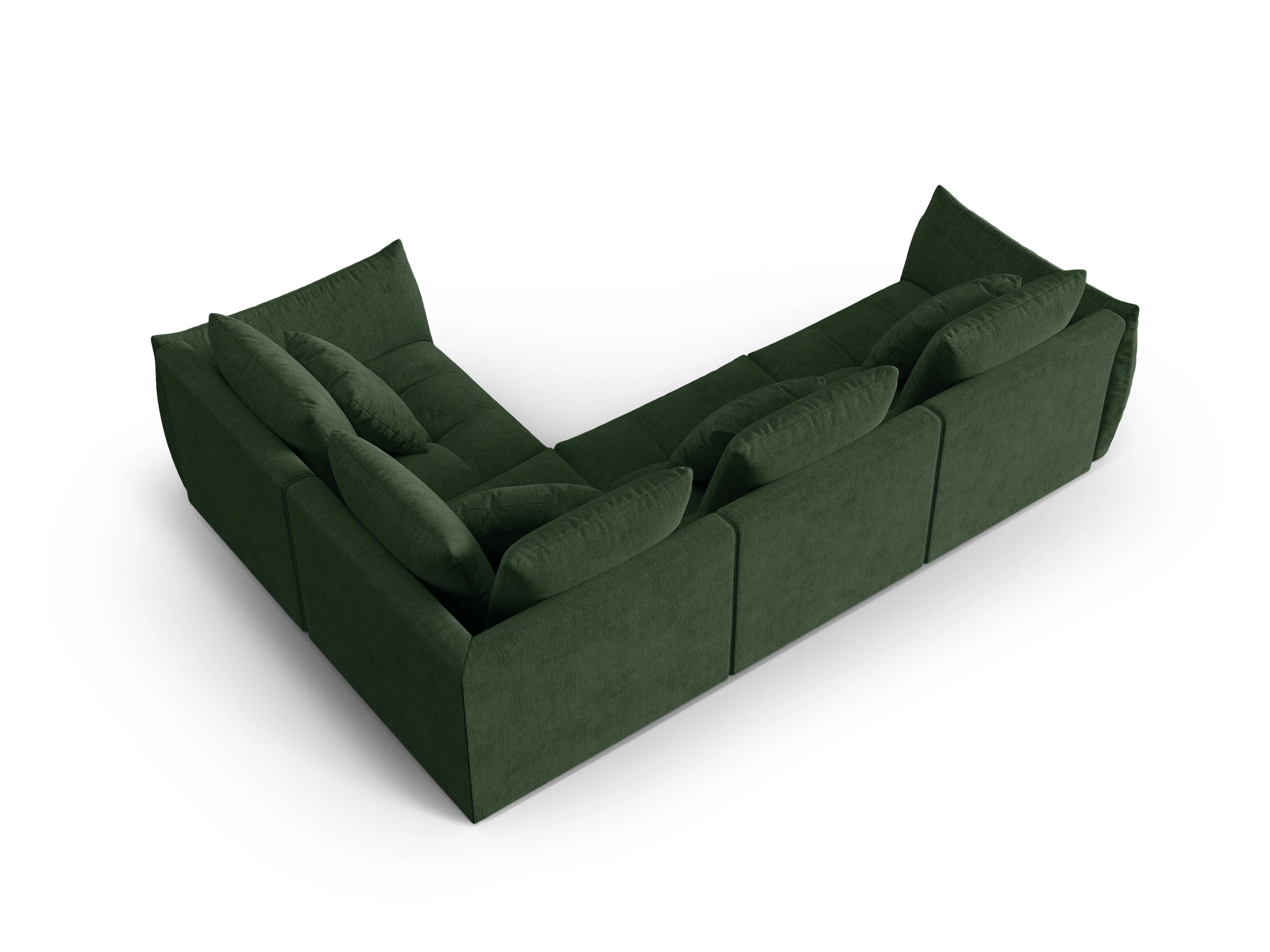 Narożnik modułowy 3-osobowy prawostronny BLOOM zielony szenil - Image 4