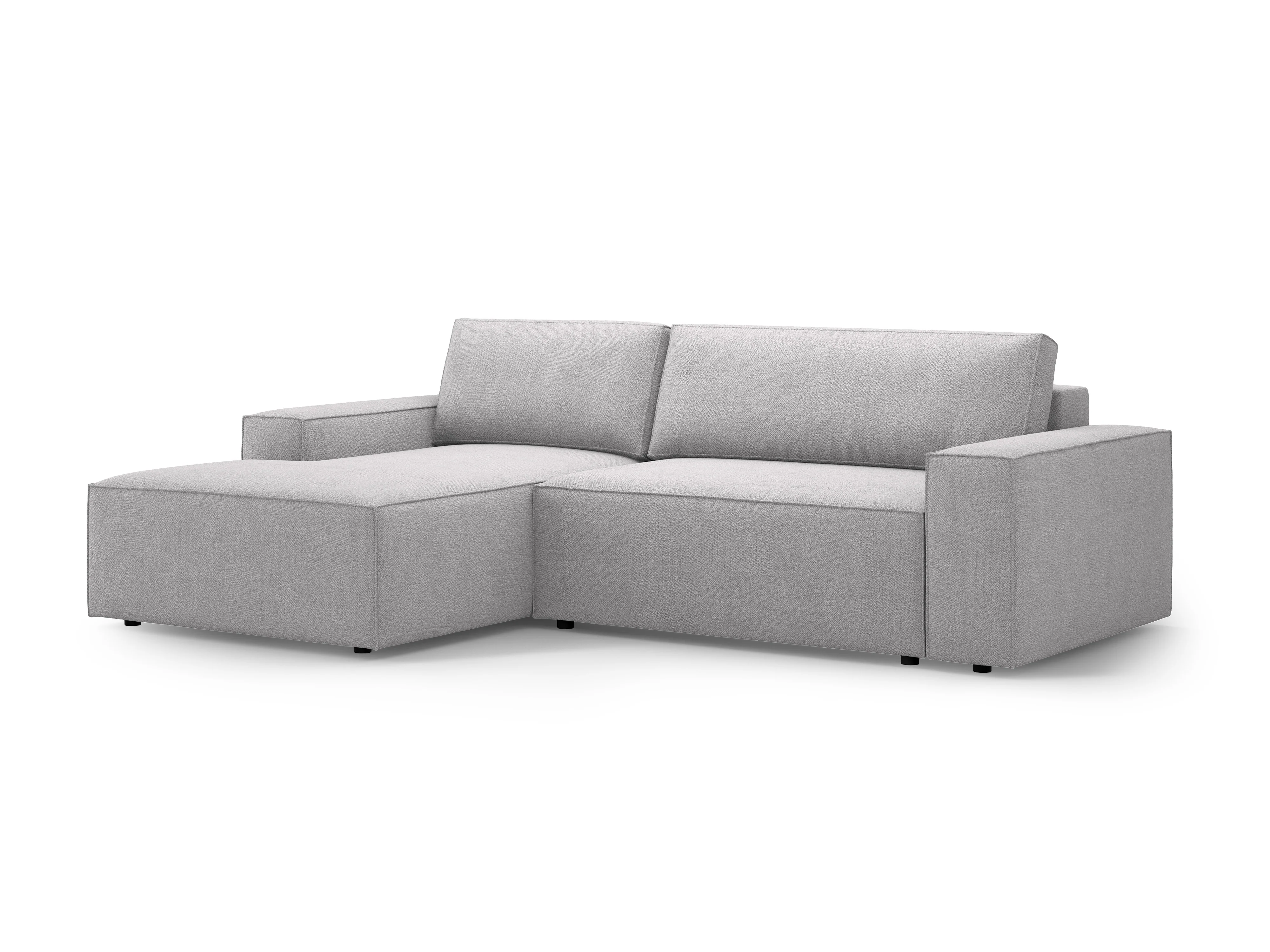 Narożnik lewostronny z funkcją spania JODIE jasny szary boucle - Image 3