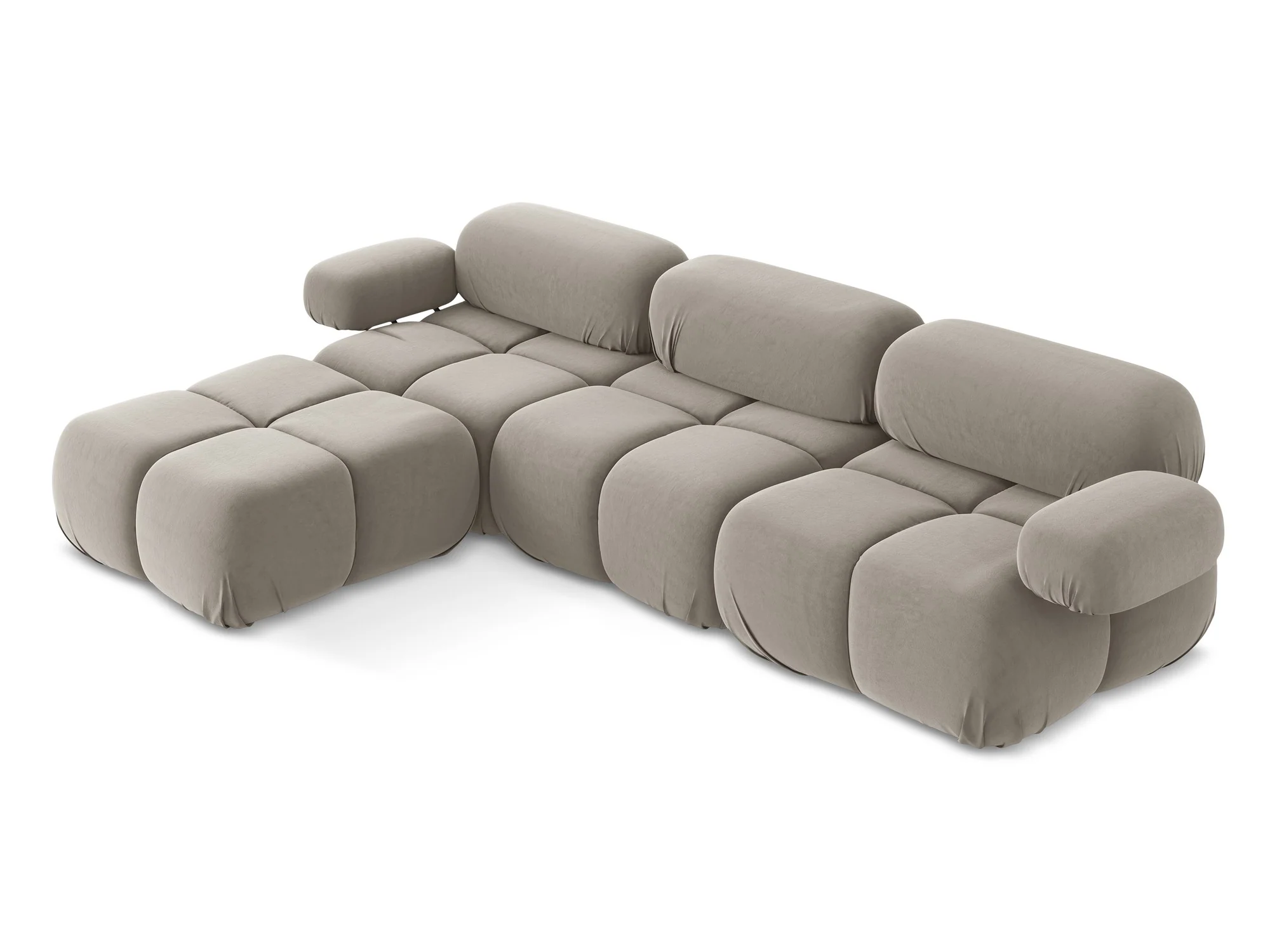 Narożnik modułowy aksamitny uniwersalny LOKUA taupe - Image 6