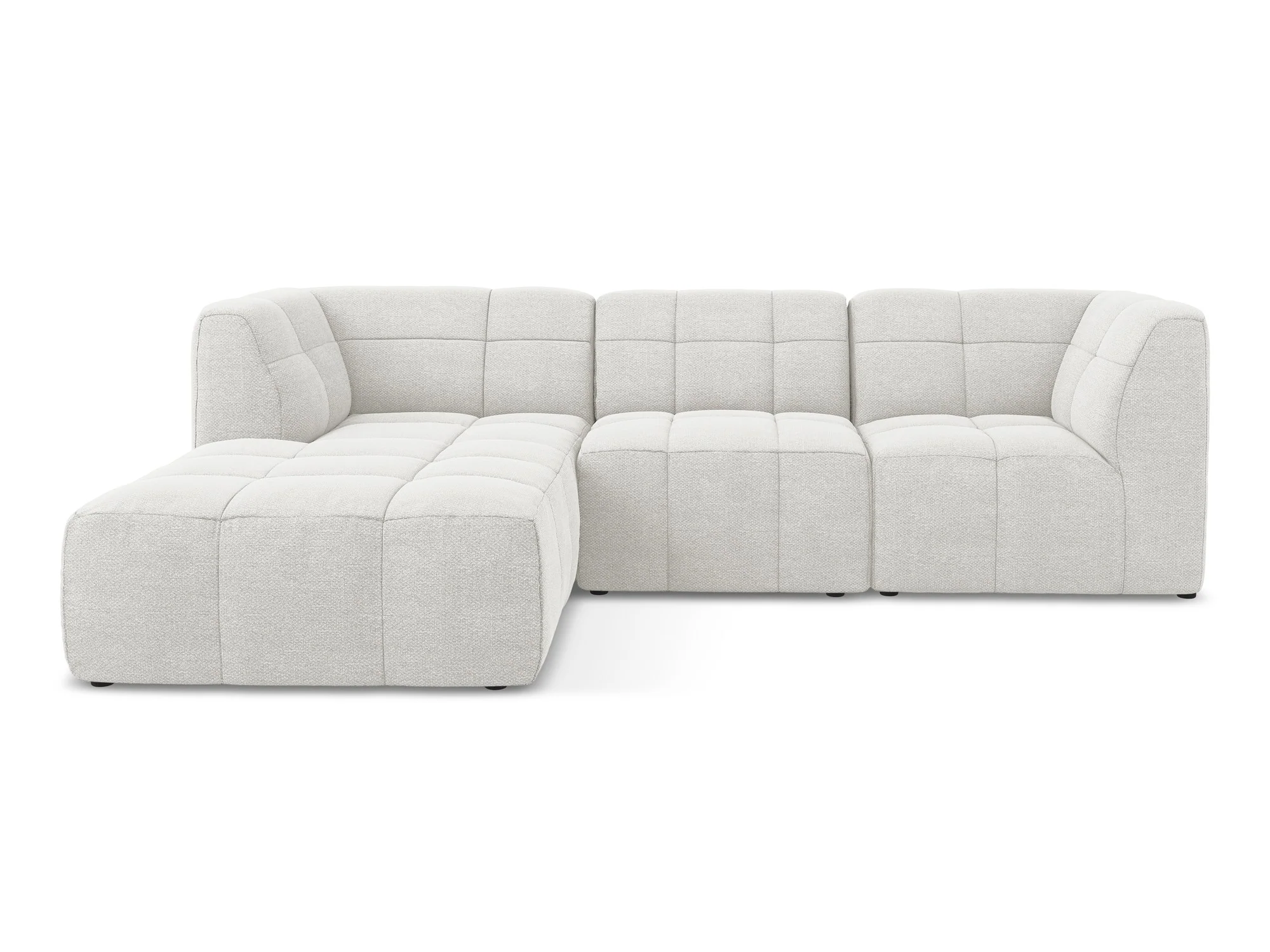 Narożnik modułowy lewostronny 3-osobowy ALOHA biały boucle - Image 3