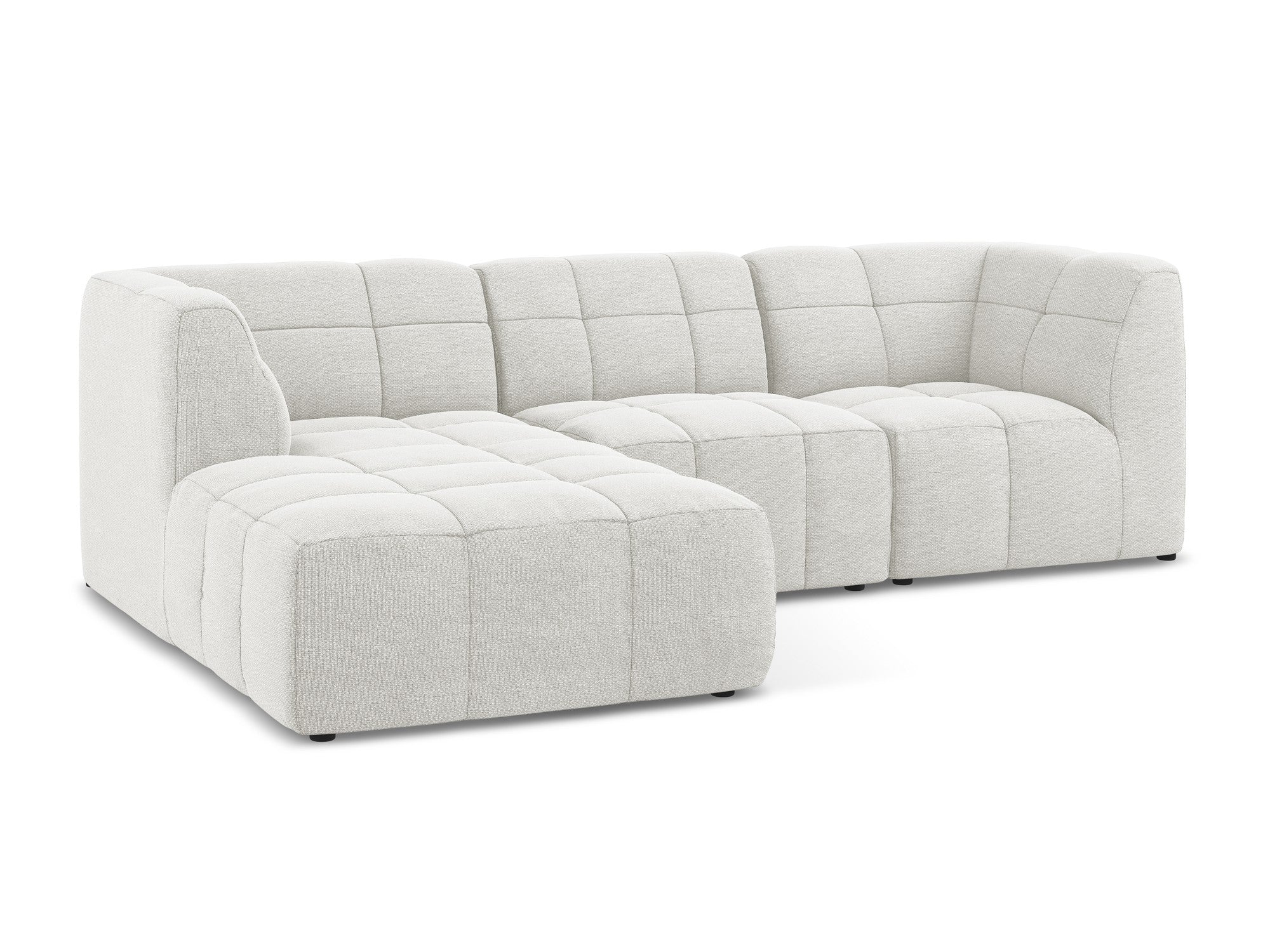 Narożnik modułowy lewostronny 3-osobowy ALOHA biały boucle - Image 4