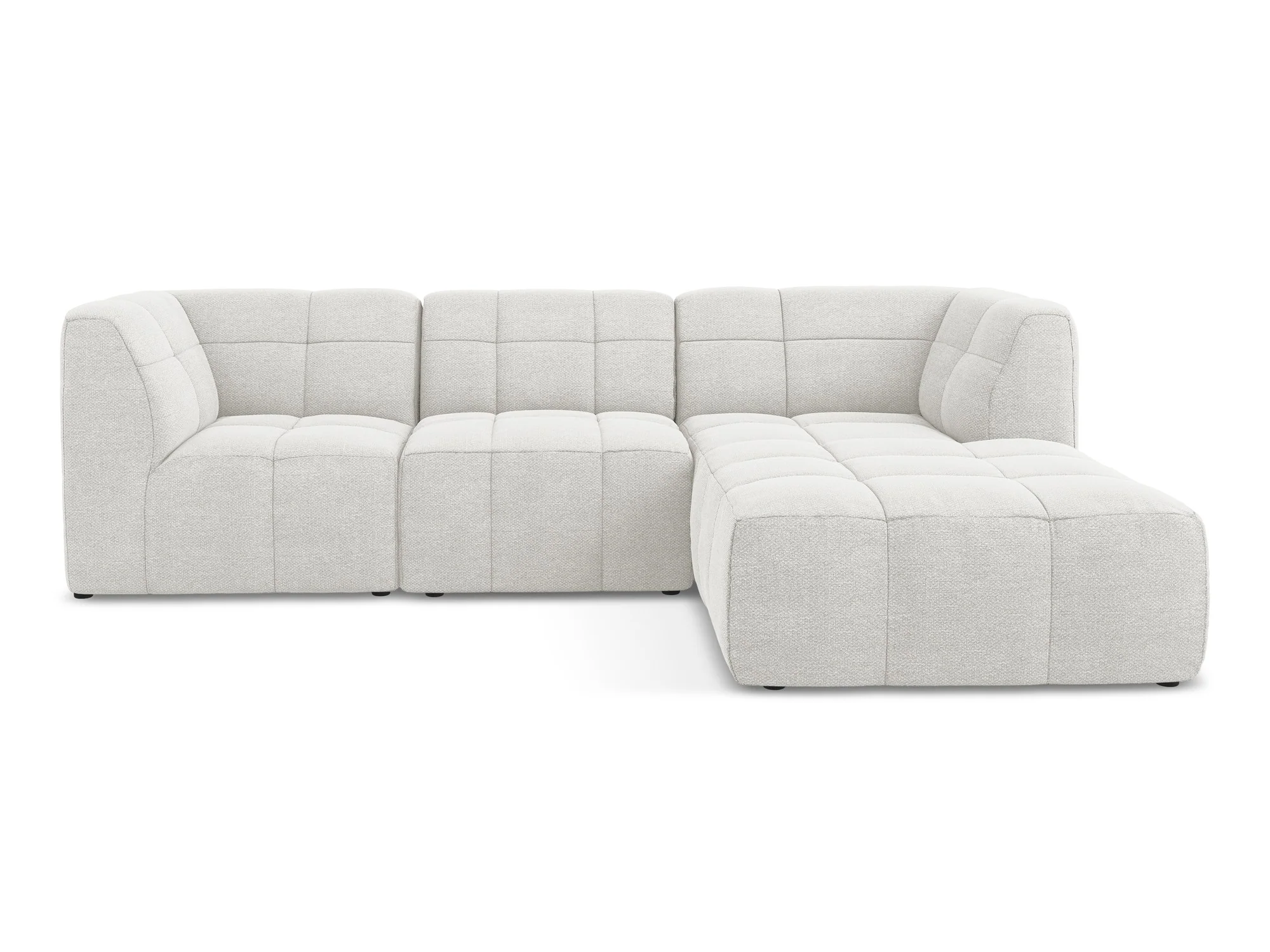 Narożnik modułowy prawostronny 3-osobowy ALOHA biały boucle - Image 3