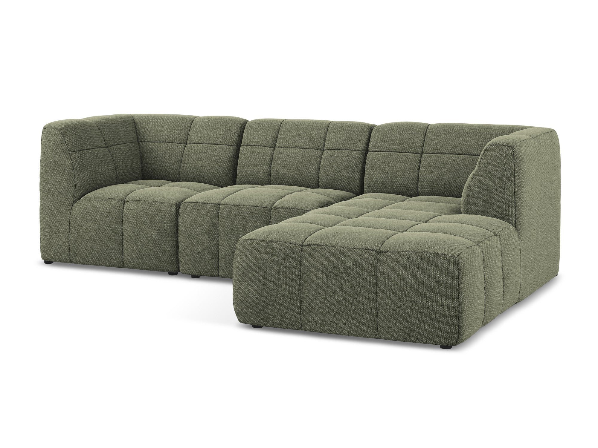 Narożnik modułowy prawostronny 3-osobowy ALOHA oliwkowy boucle - Image 4