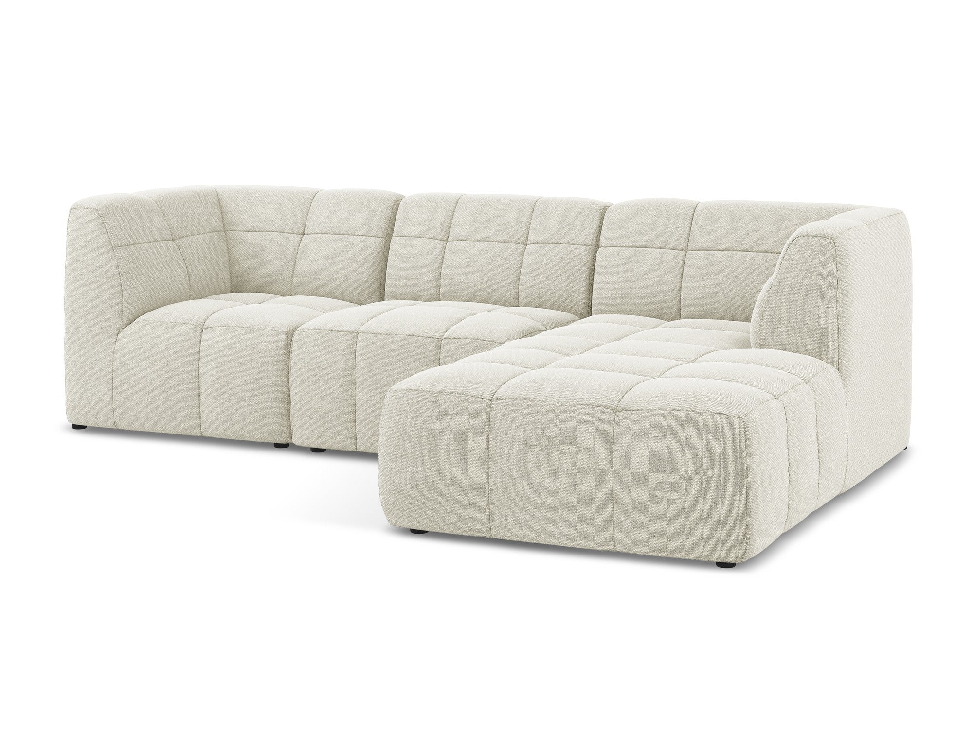Narożnik modułowy prawostronny 3-osobowy ALOHA piaskowy boucle - Image 4