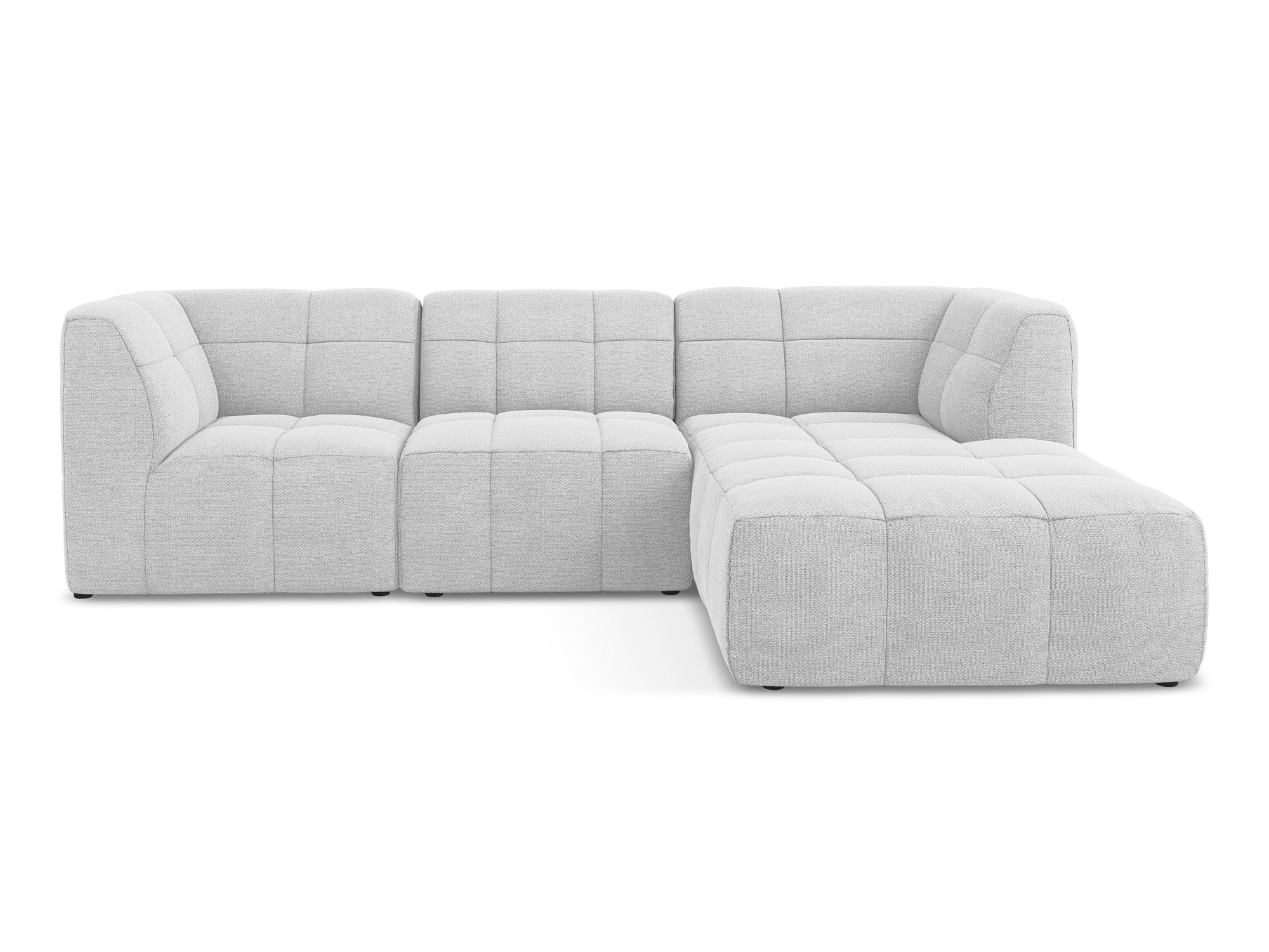 Narożnik modułowy prawostronny 3-osobowy ALOHA srebrny boucle - Image 3