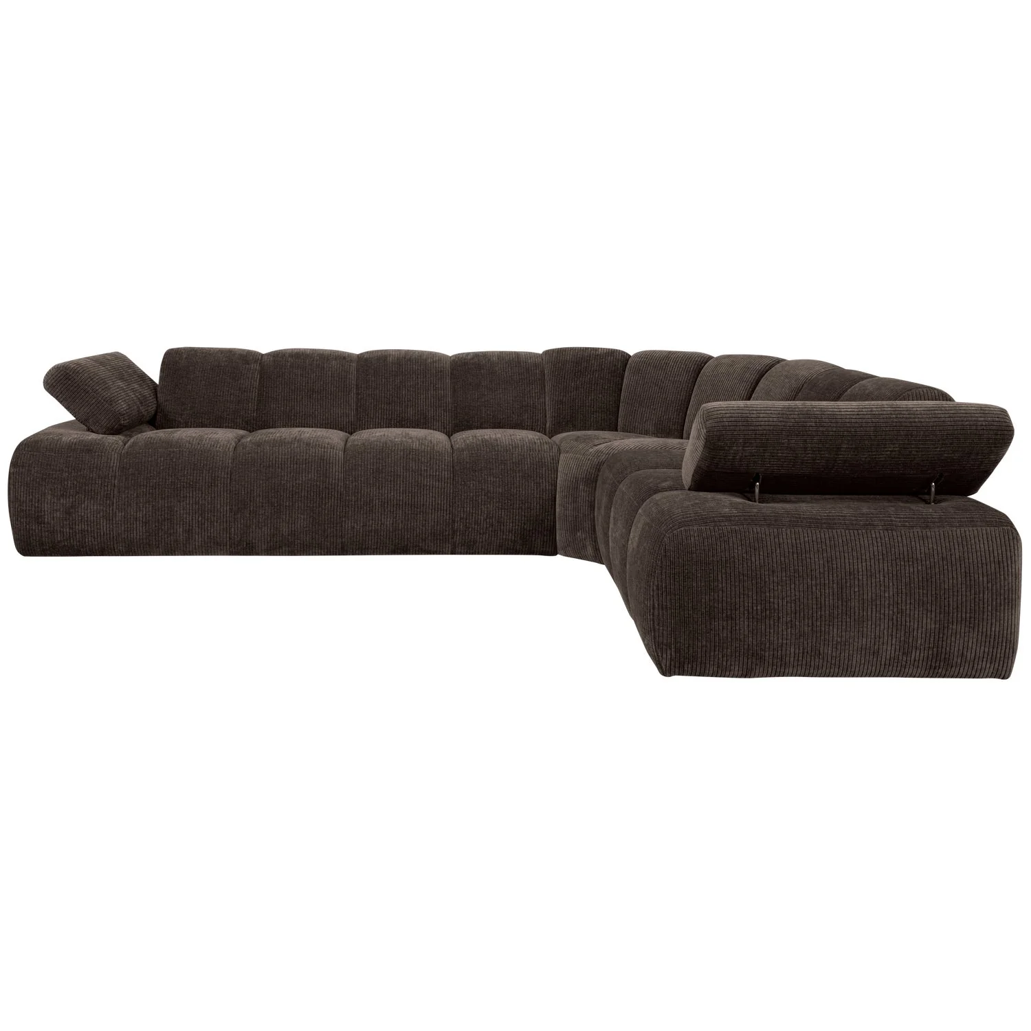 Narożnik modułowy prawostronny 6-osobowy MOJO ciemnobrązowy sztruks - Image 6