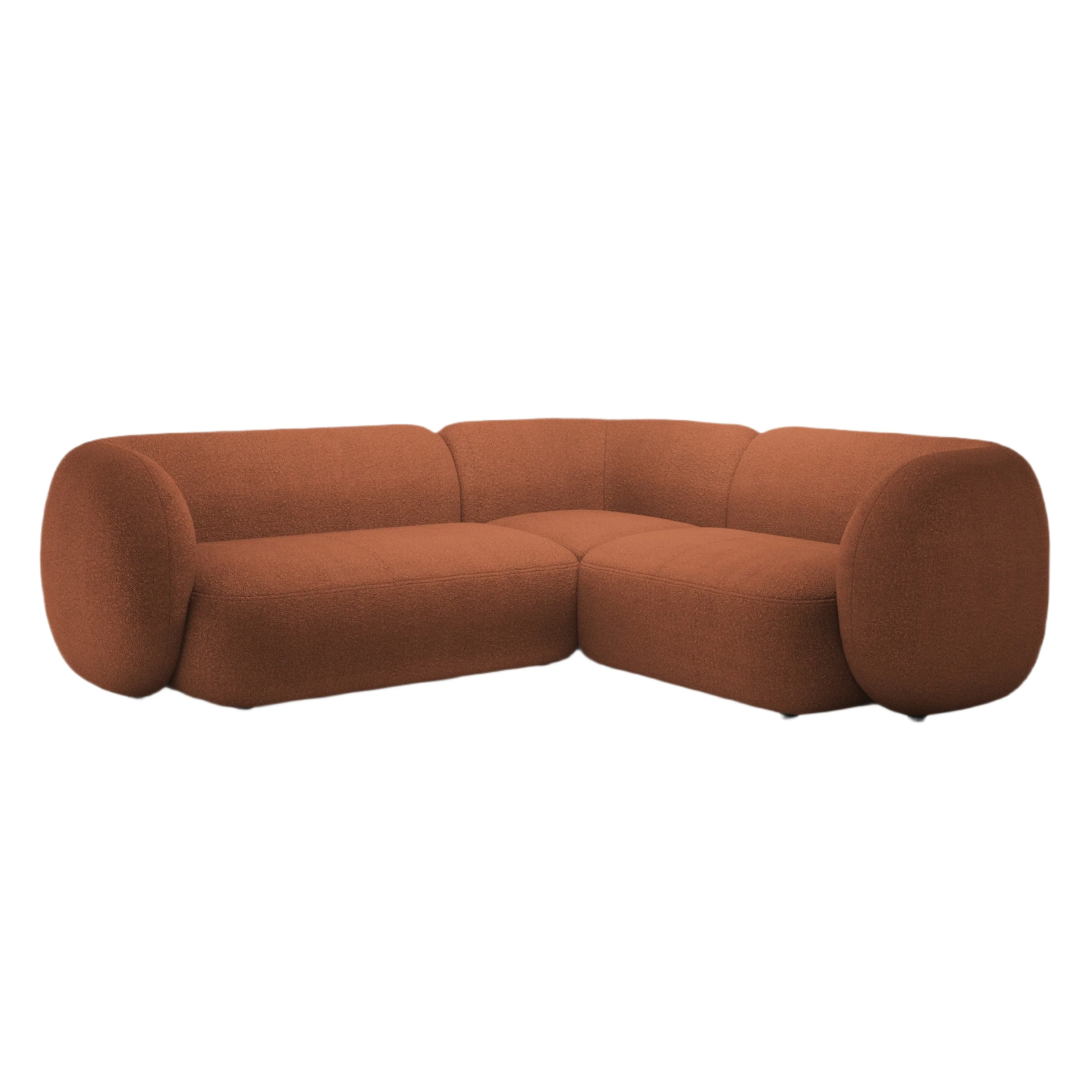 Narożnik prawostronny 4-osobowy KATE terracotta boucle
