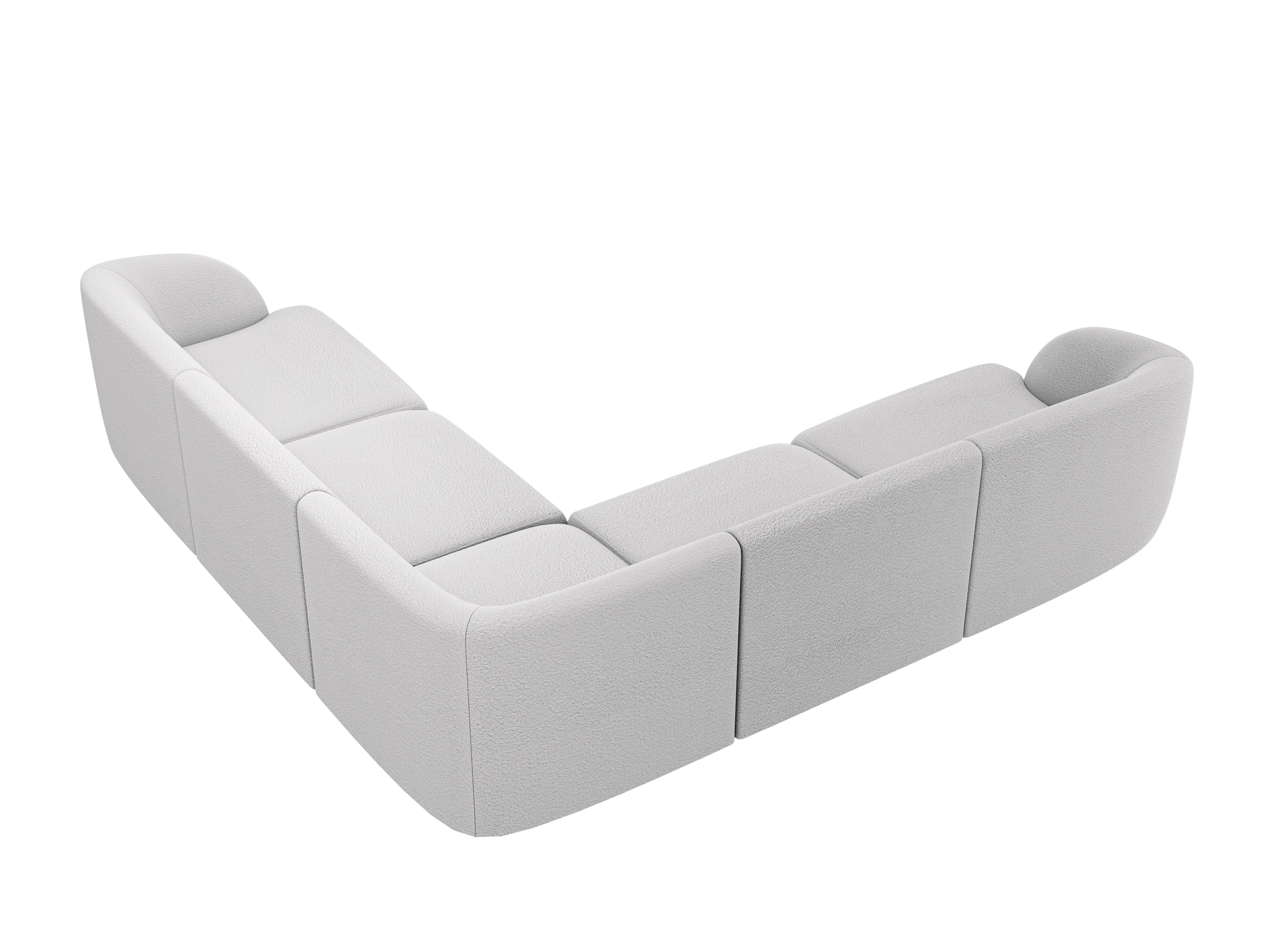 Narożnik symetryczny 5-osobowy MILEY jasnoszary boucle - Image 3