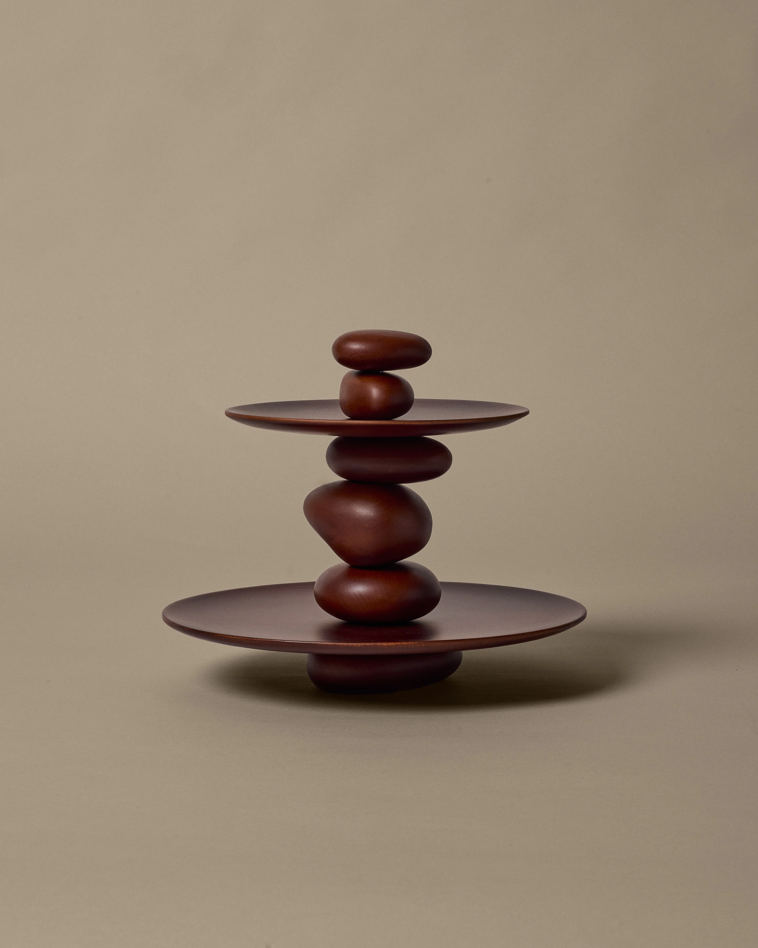 Patera PEBBLE DESSERT STAND ciemnobrązowe drewno bukowe - Image 5