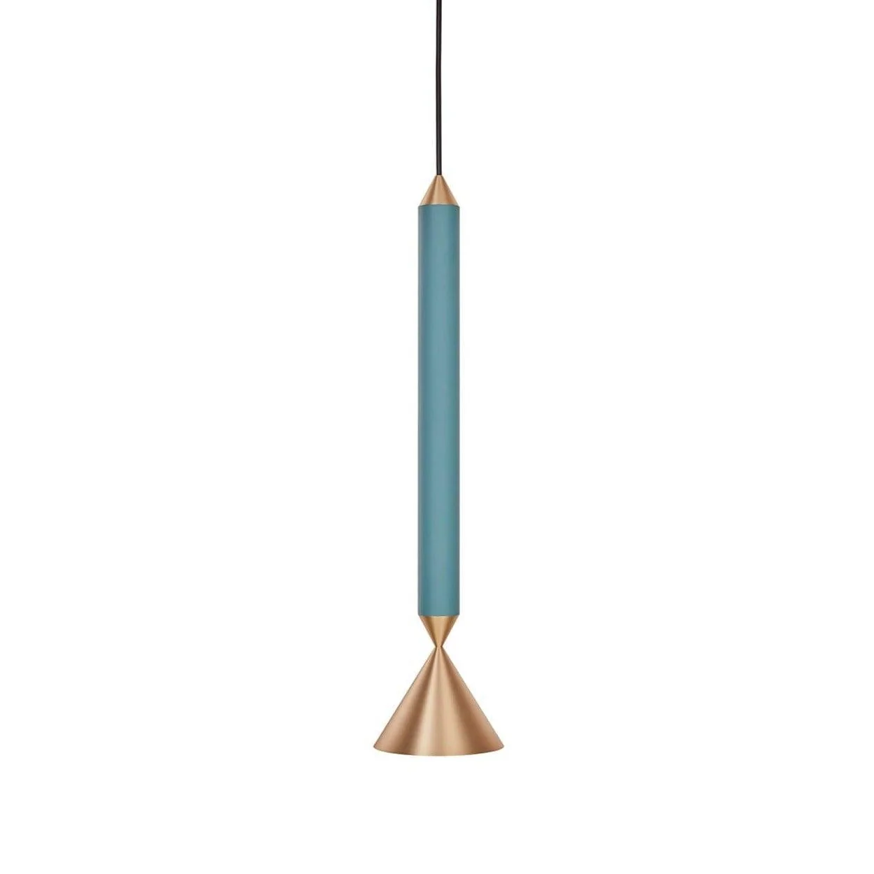 Lampa wisząca APOLLO niebieski z mosiężnym wykończeniem
