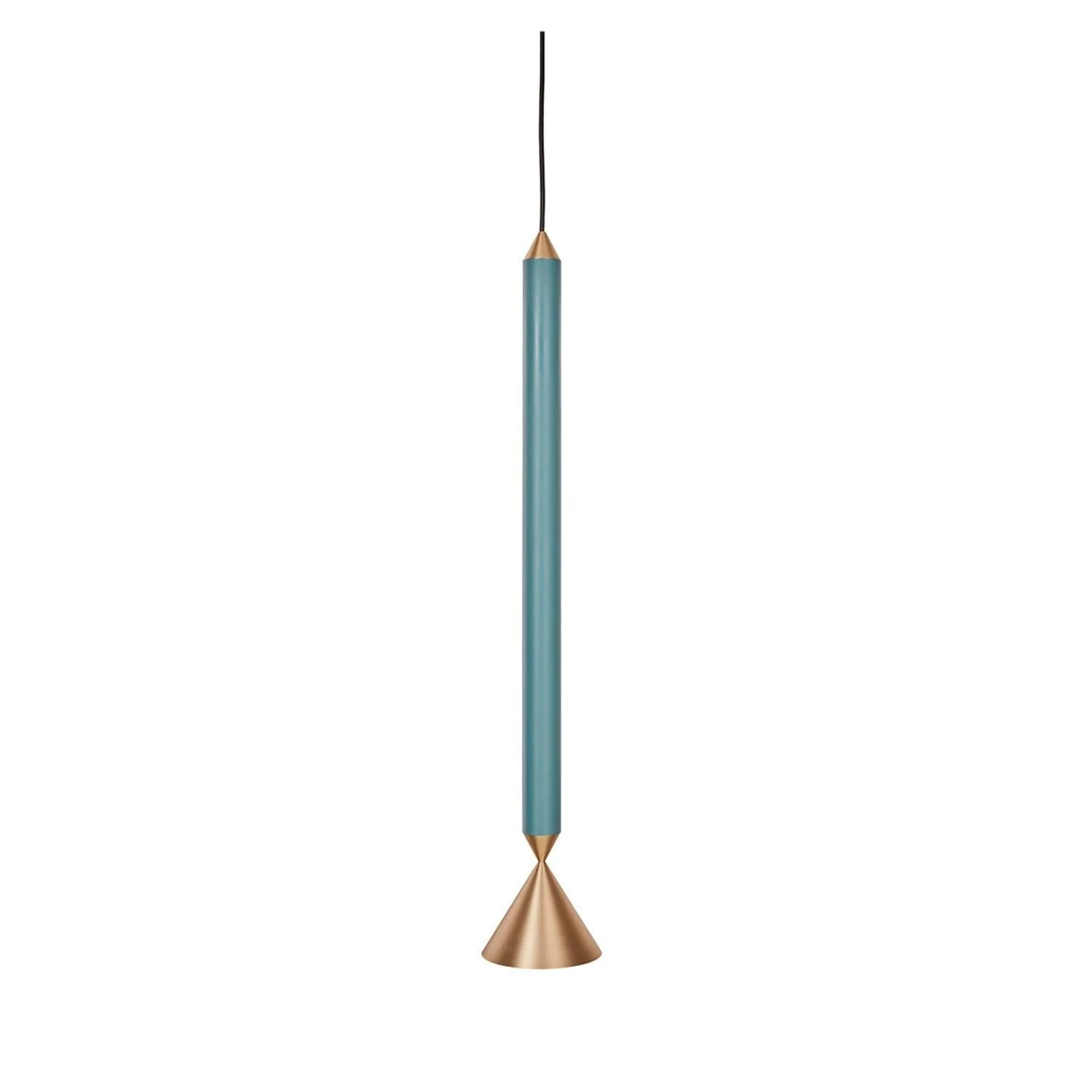 Lampa wisząca APOLLO niebieski z mosiężnym wykończeniem - Image 6
