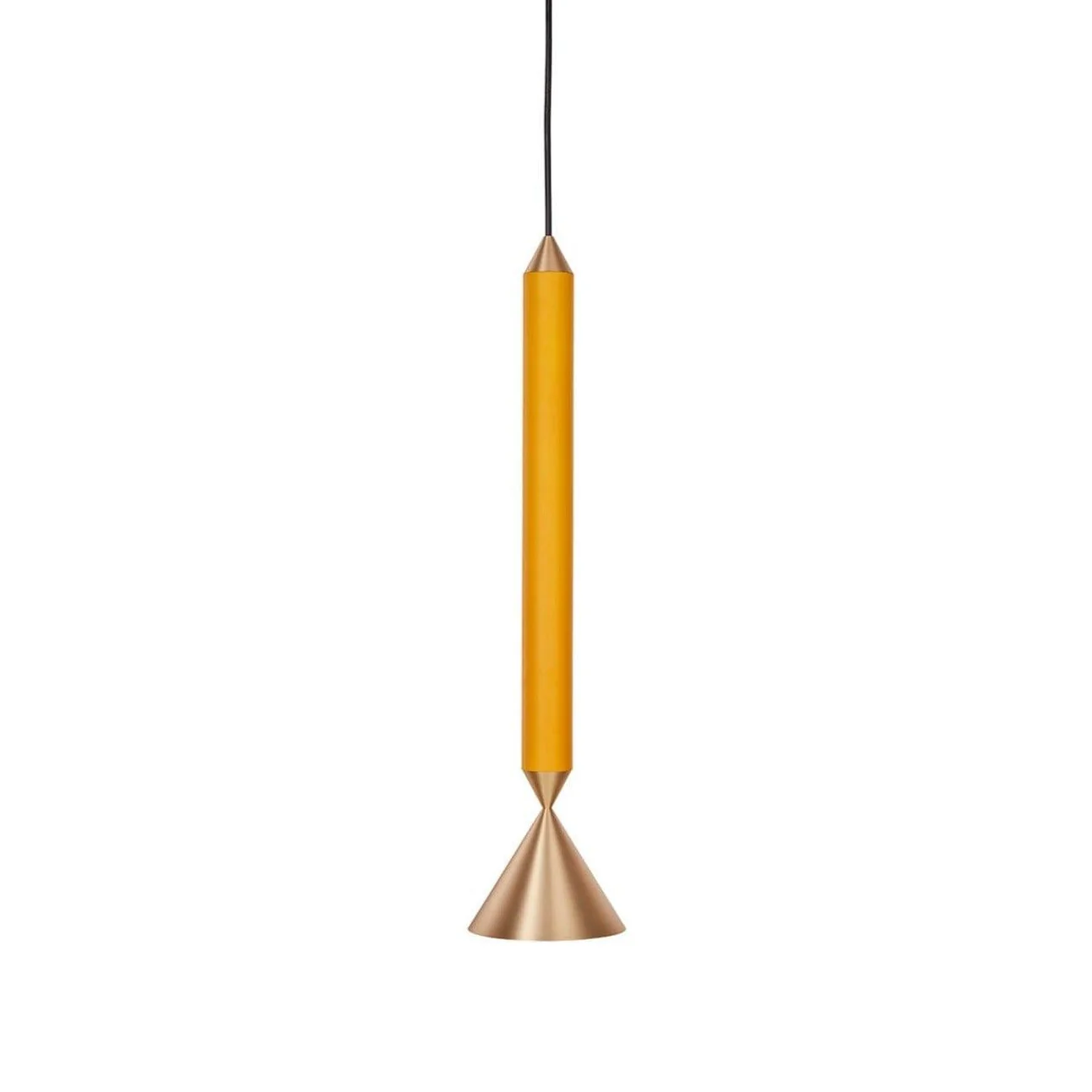 Lampa wisząca APOLLO pomarańczowy z mosiężnym wykończeniem