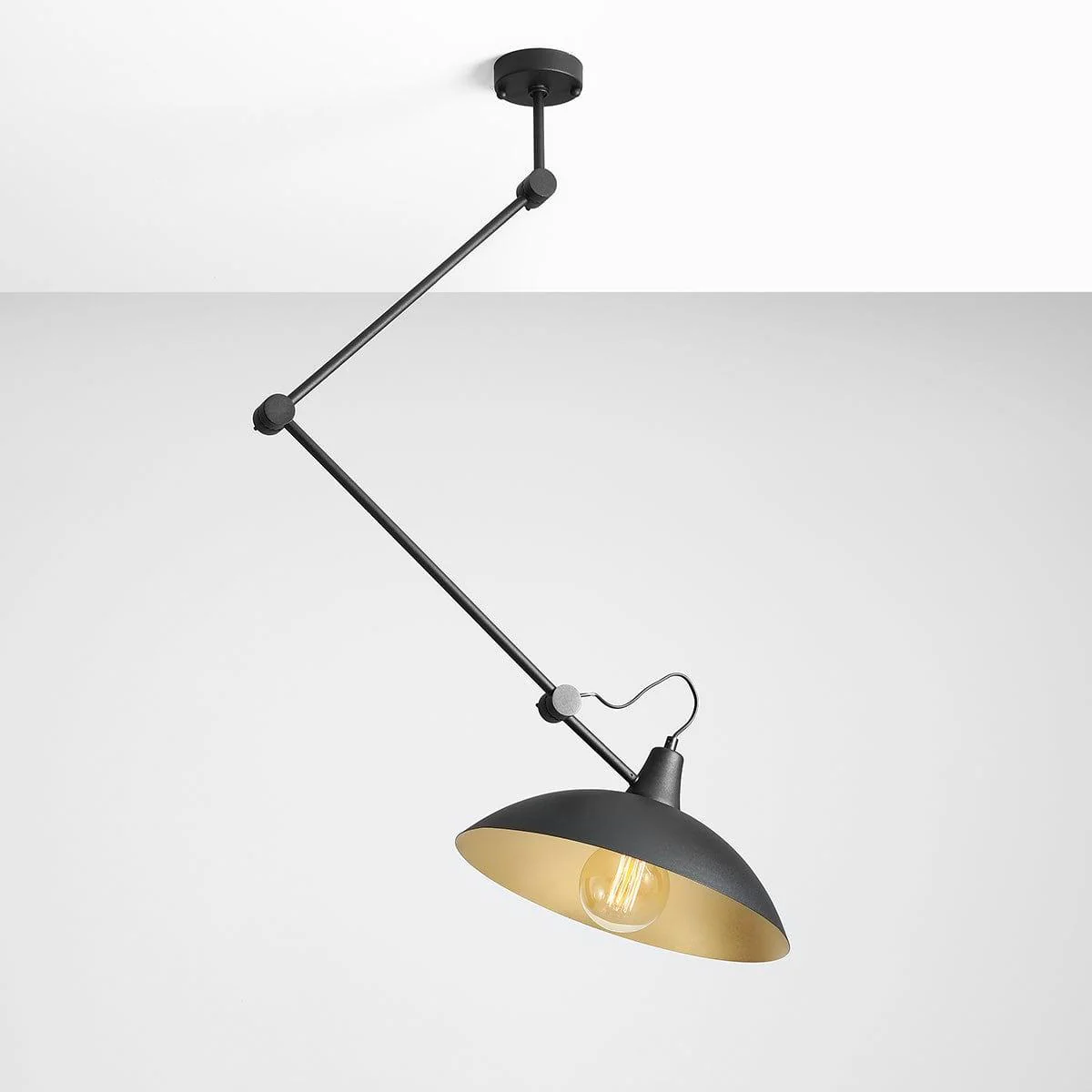 Lampa sufitowa regulowana MELOS czarny ze złotym wykończeniem - Image 2