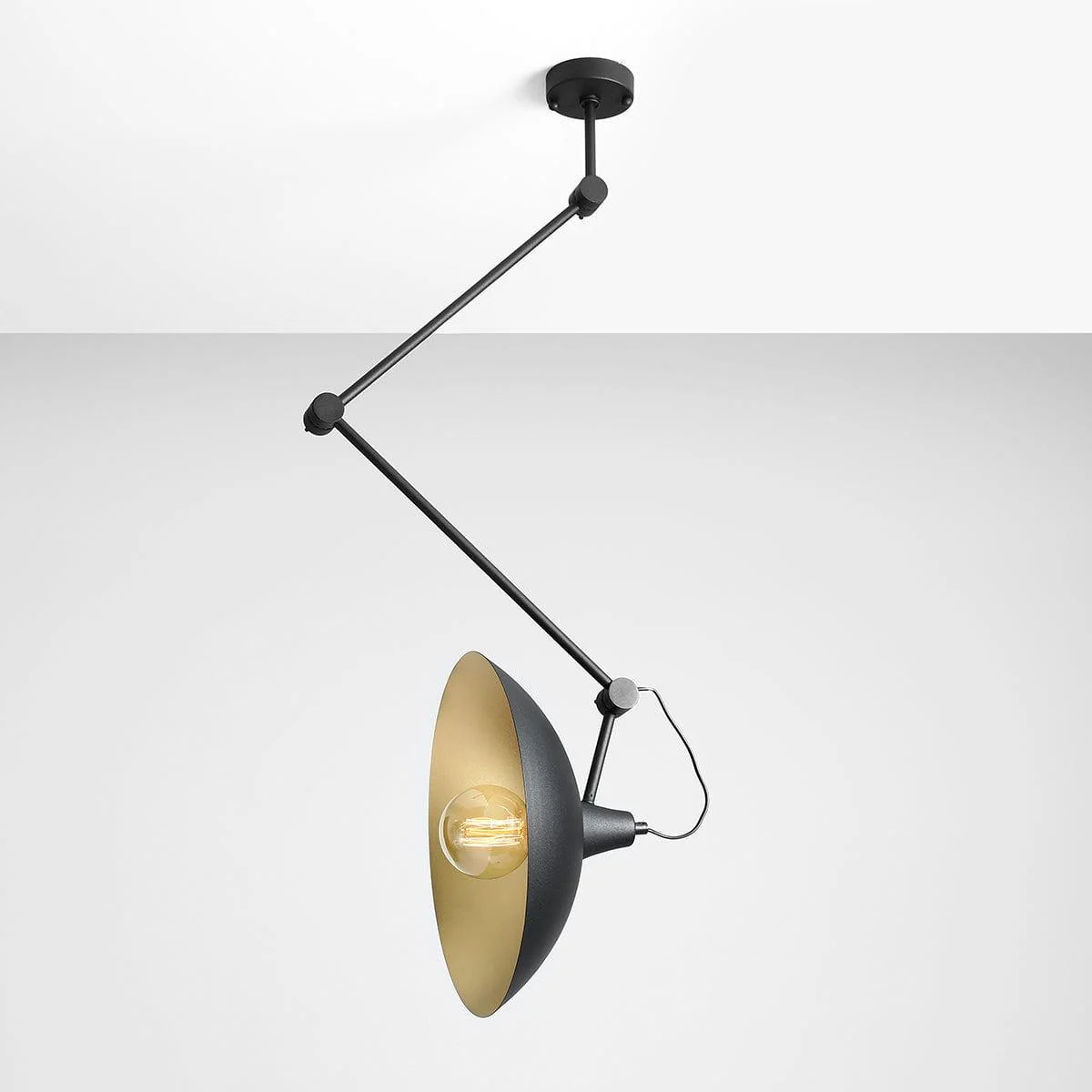 Lampa sufitowa regulowana MELOS czarny ze złotym wykończeniem - Image 3