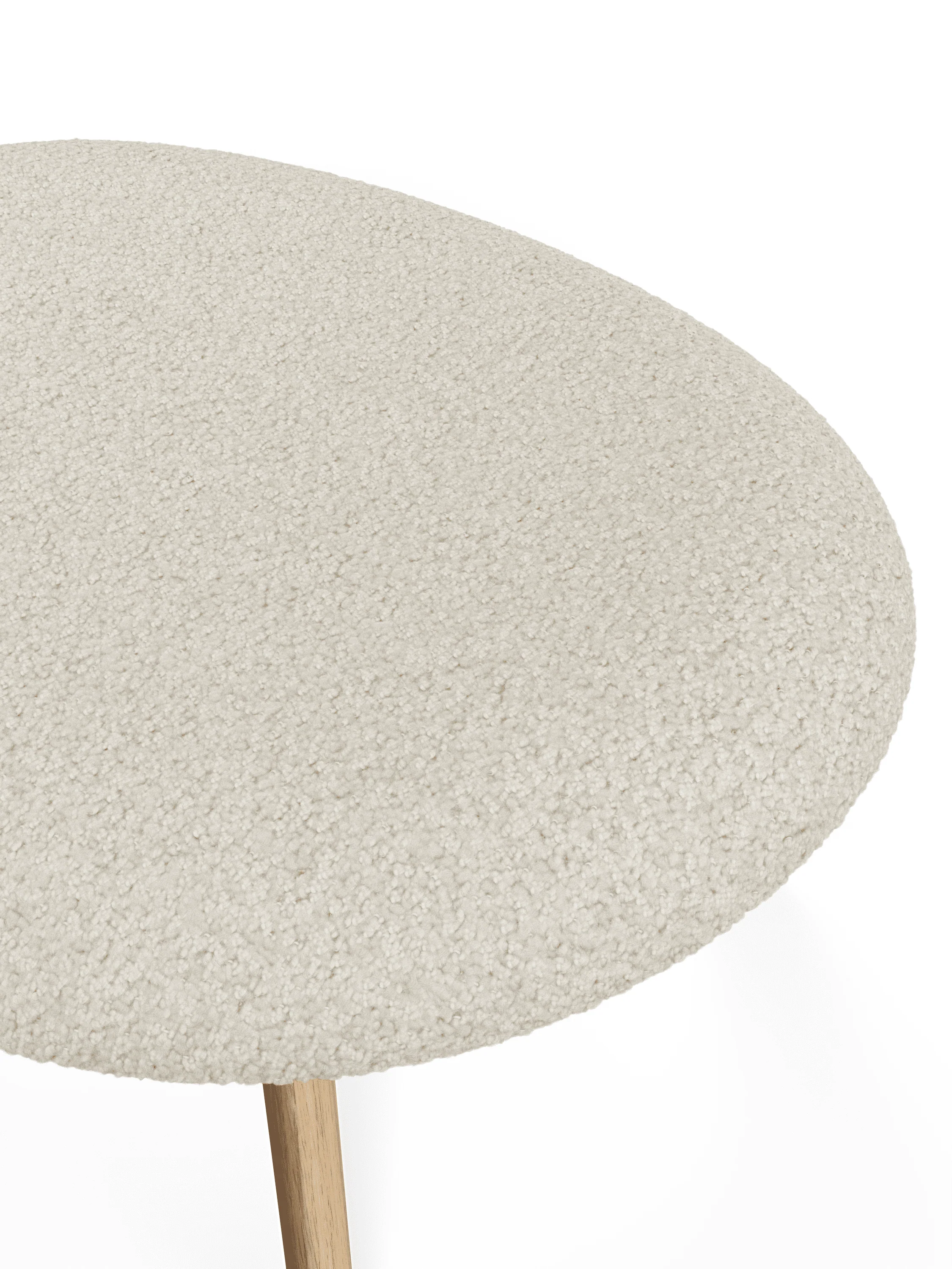 Podnóżek SLAB beżowy boucle z dębową podstawą - Image 5