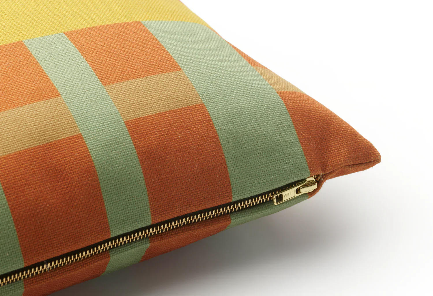 Poduszka STRIPES AND CHECKS pomarańczowy z zielonym - Image 4