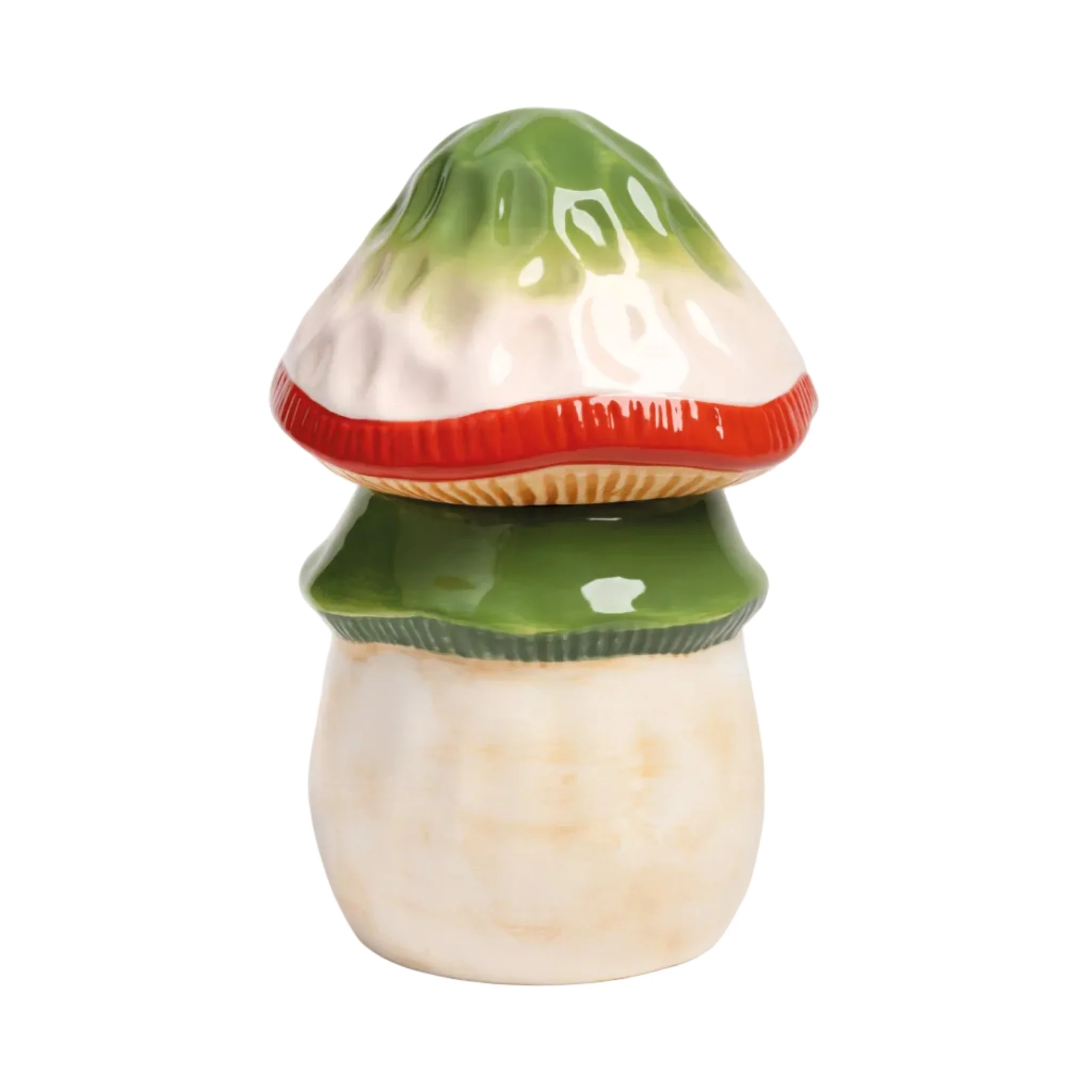 Pojemnik MAGIC MUSHROOM beżowy z zielonym i czerwonym