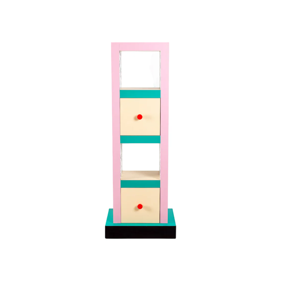Szafka łazienkowa SUPERSHELF BLUE GRID biały z różowym i żółtym - Image 3