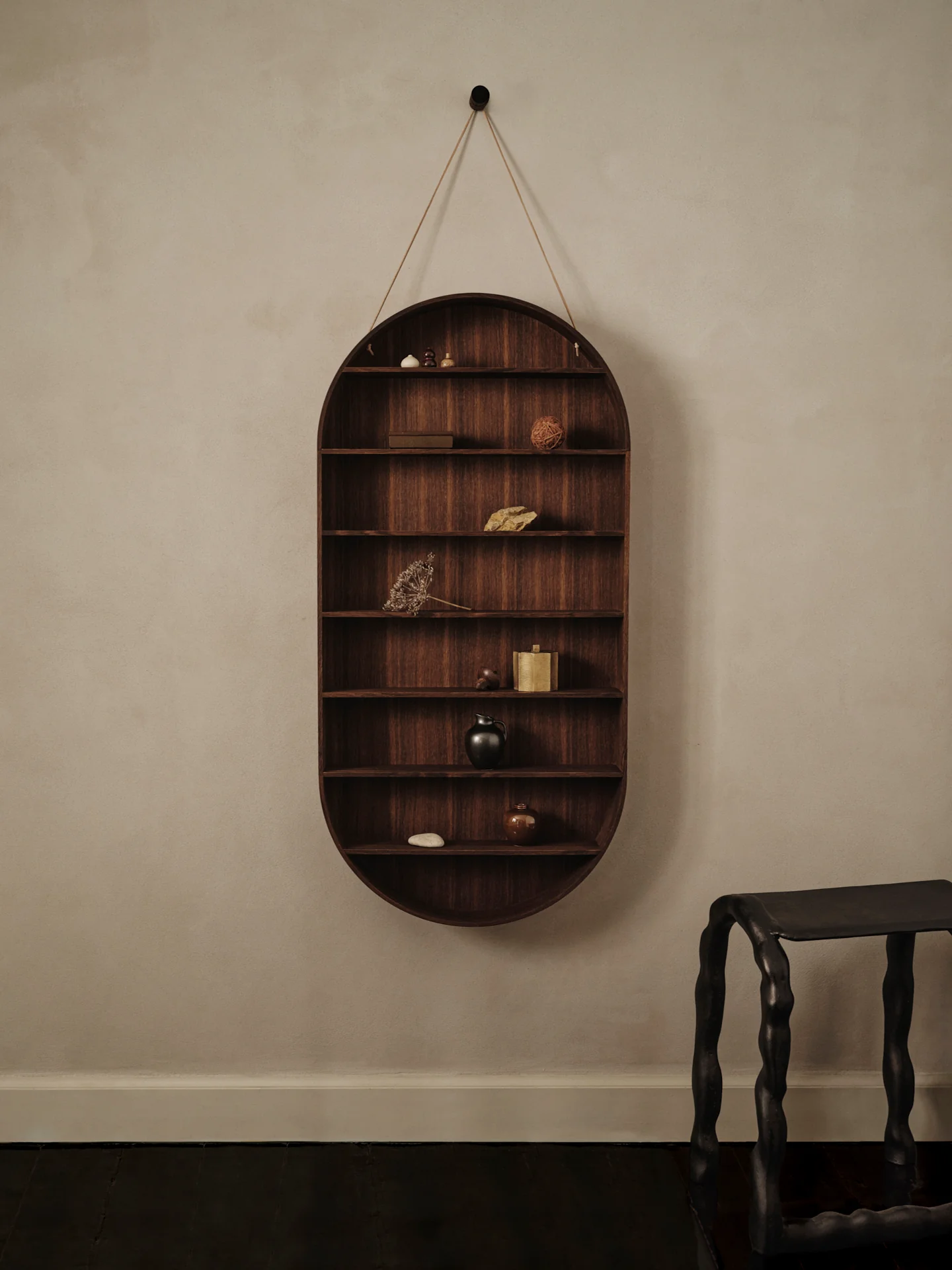 Półka wisząca OVAL DORM wędzony dąb - Image 3