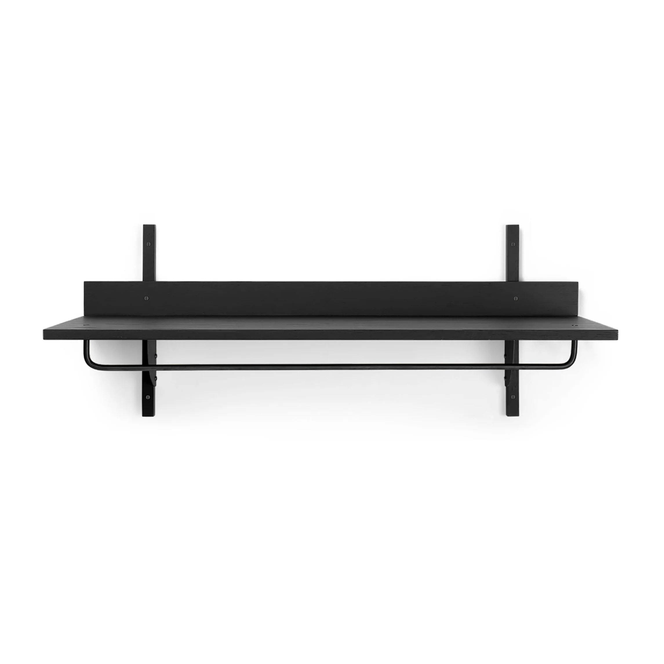 Półka z relingiem SECTOR RACK SHELF czarny fornir jesionowy