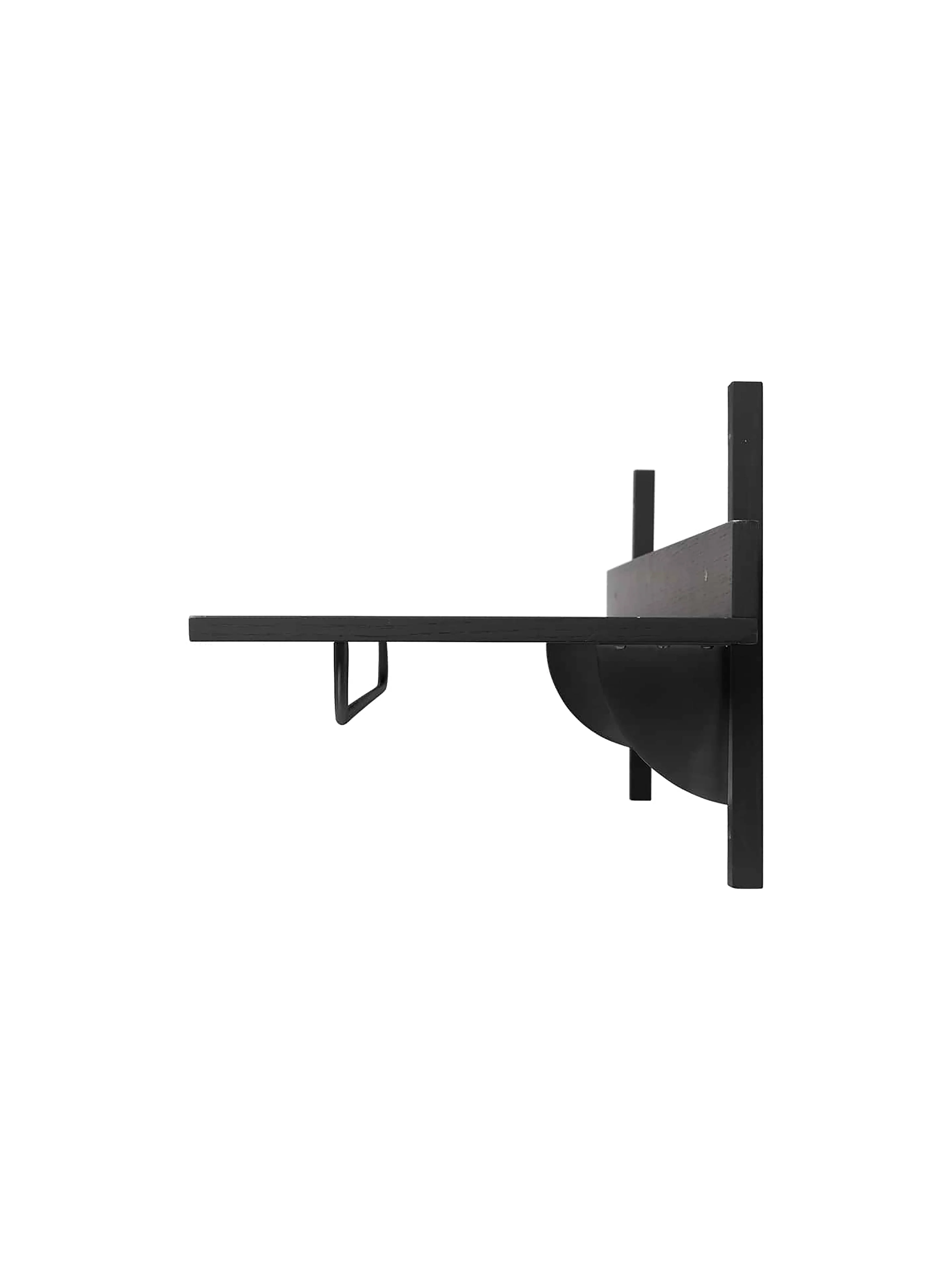 Półka z relingiem SECTOR RACK SHELF czarny fornir jesionowy - Image 4