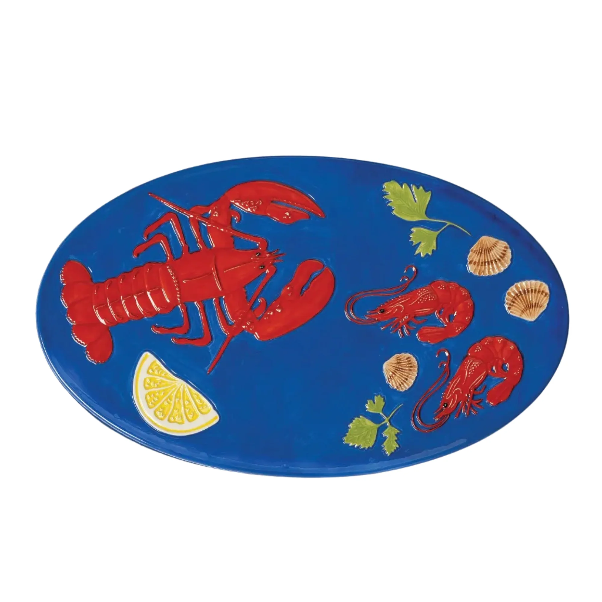 Półmisek DE LA MER LOBSTER niebieski z czerwonym