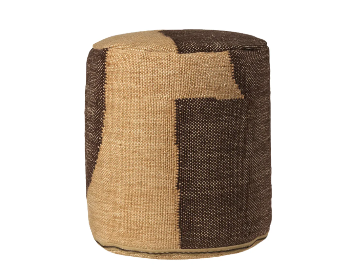 Puf FORENE CYLINDER beżowy z czekoladowym - Image 4