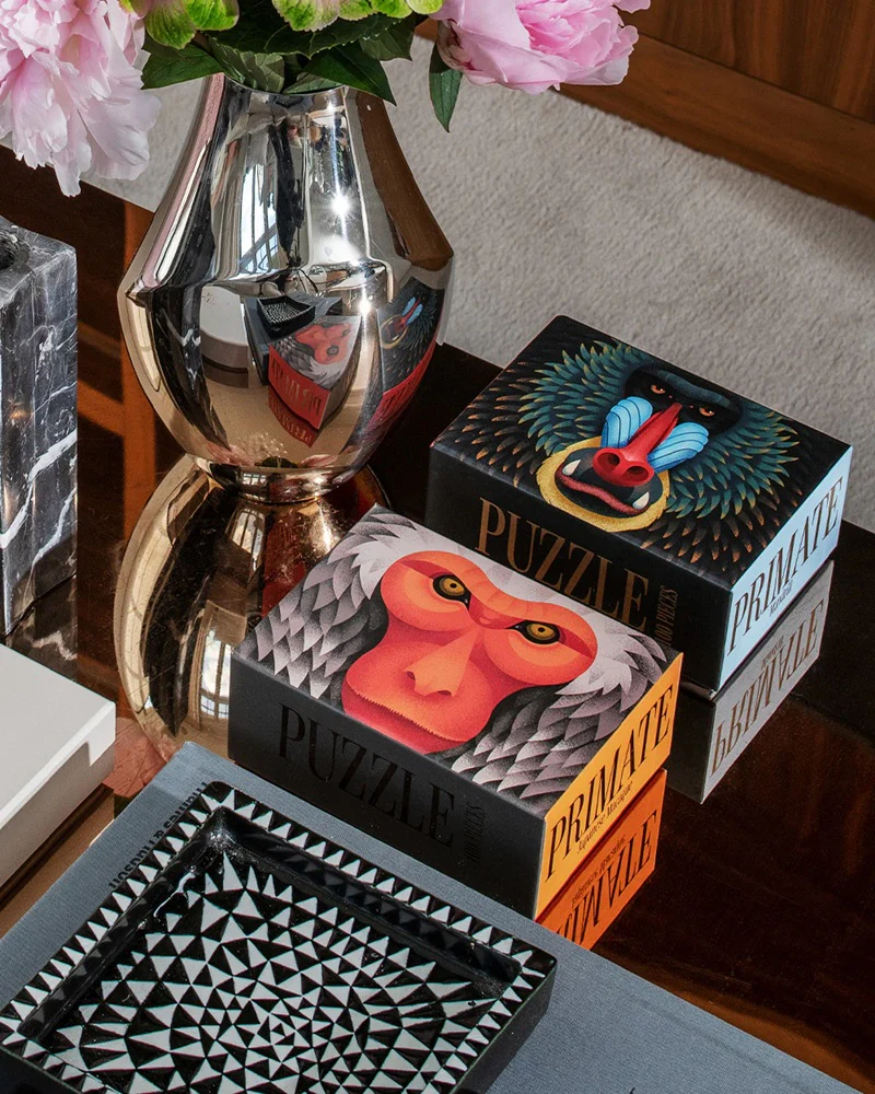 Puzzle MANDRILL czarny z niebieskim - Image 2