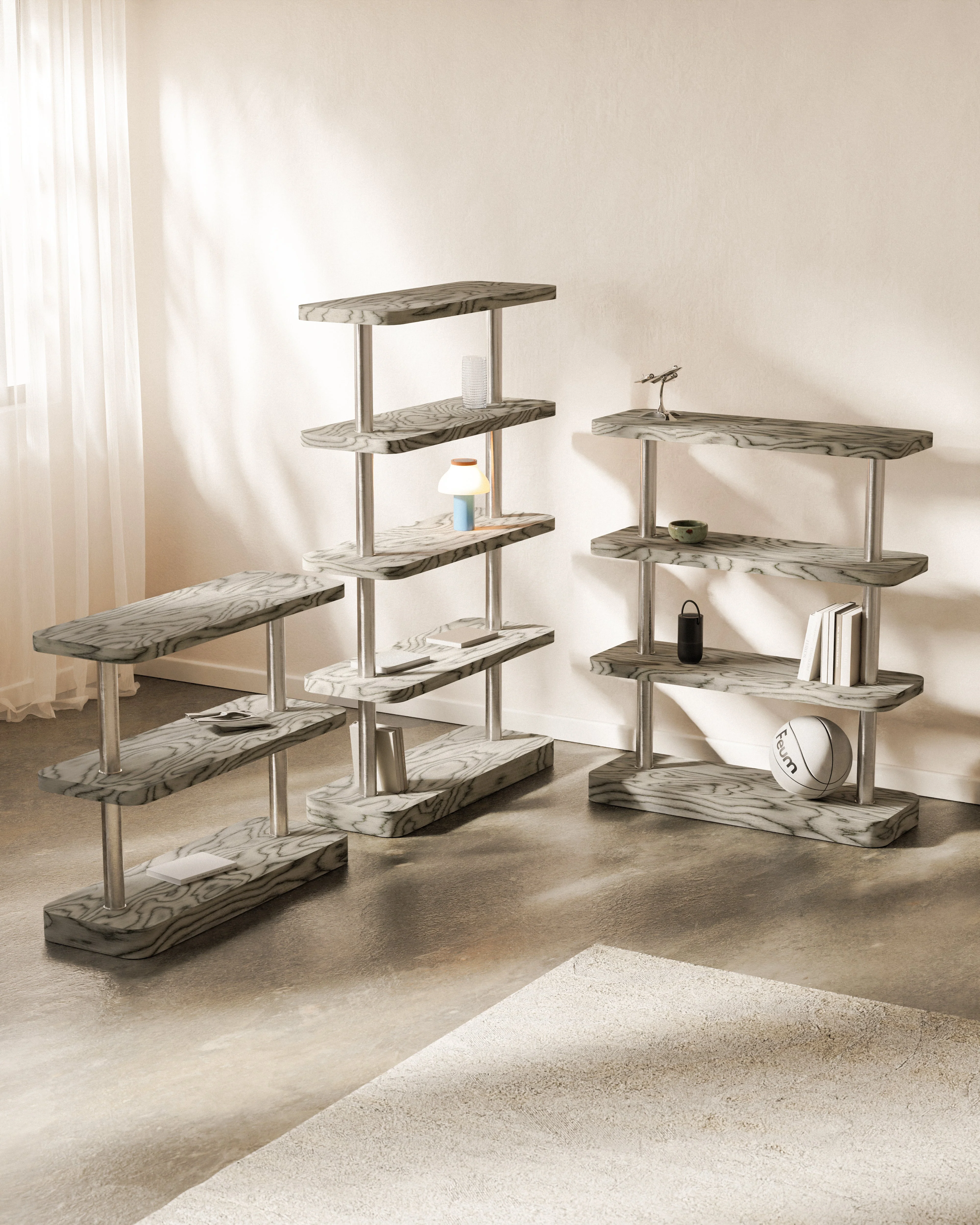 Regał MOD fornir Sottsass ze stalowymi elementami - Image 10