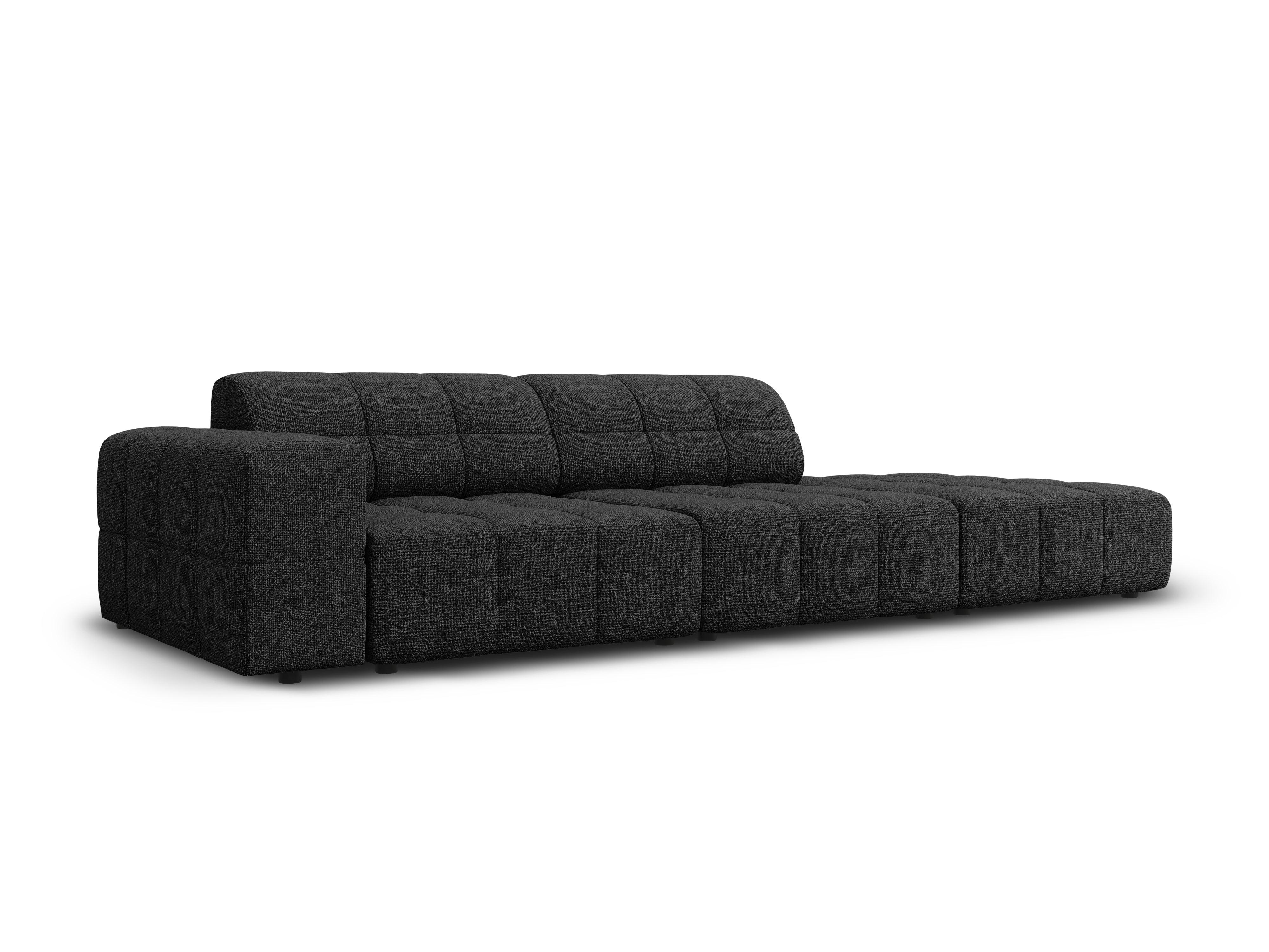 Sofa prawostronna 3-osobowa CHICAGO czarny szenil - Image 7