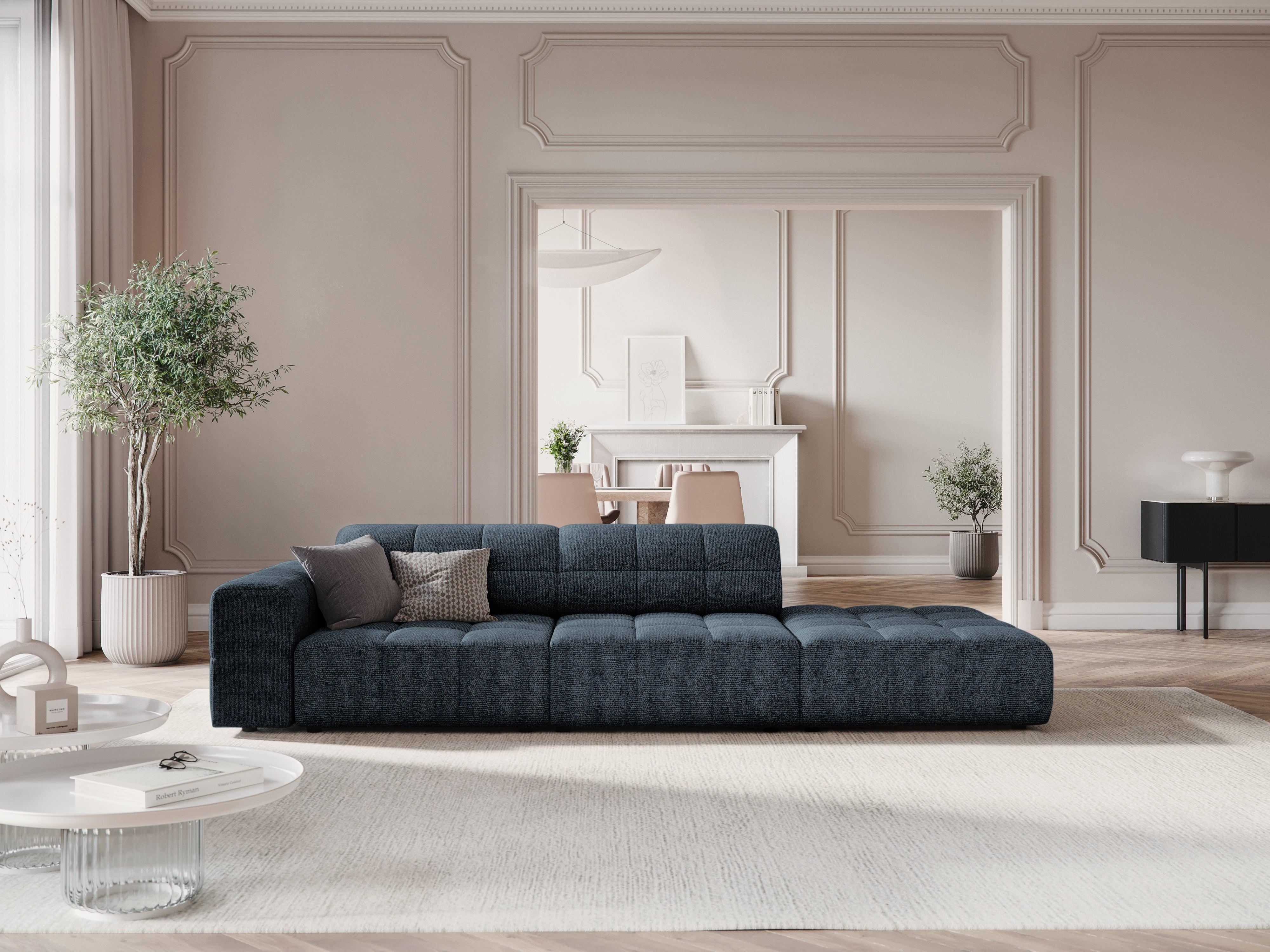 Sofa prawostronna 3-osobowa CHICAGO niebieski szenil - Image 2