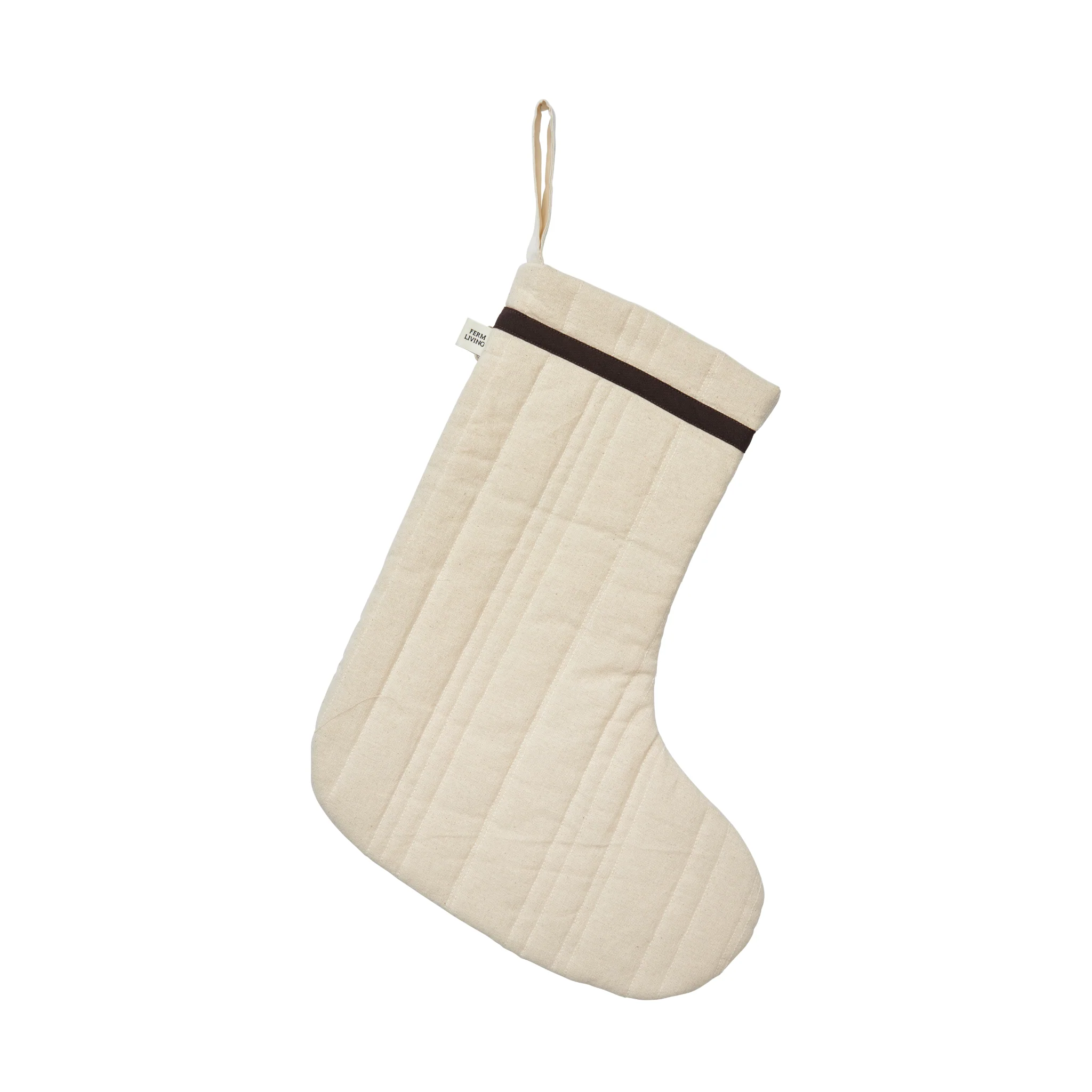 Skarpeta na prezenty VARI QUILTED CHRISTMAS STOCKING beżowy z brązowym