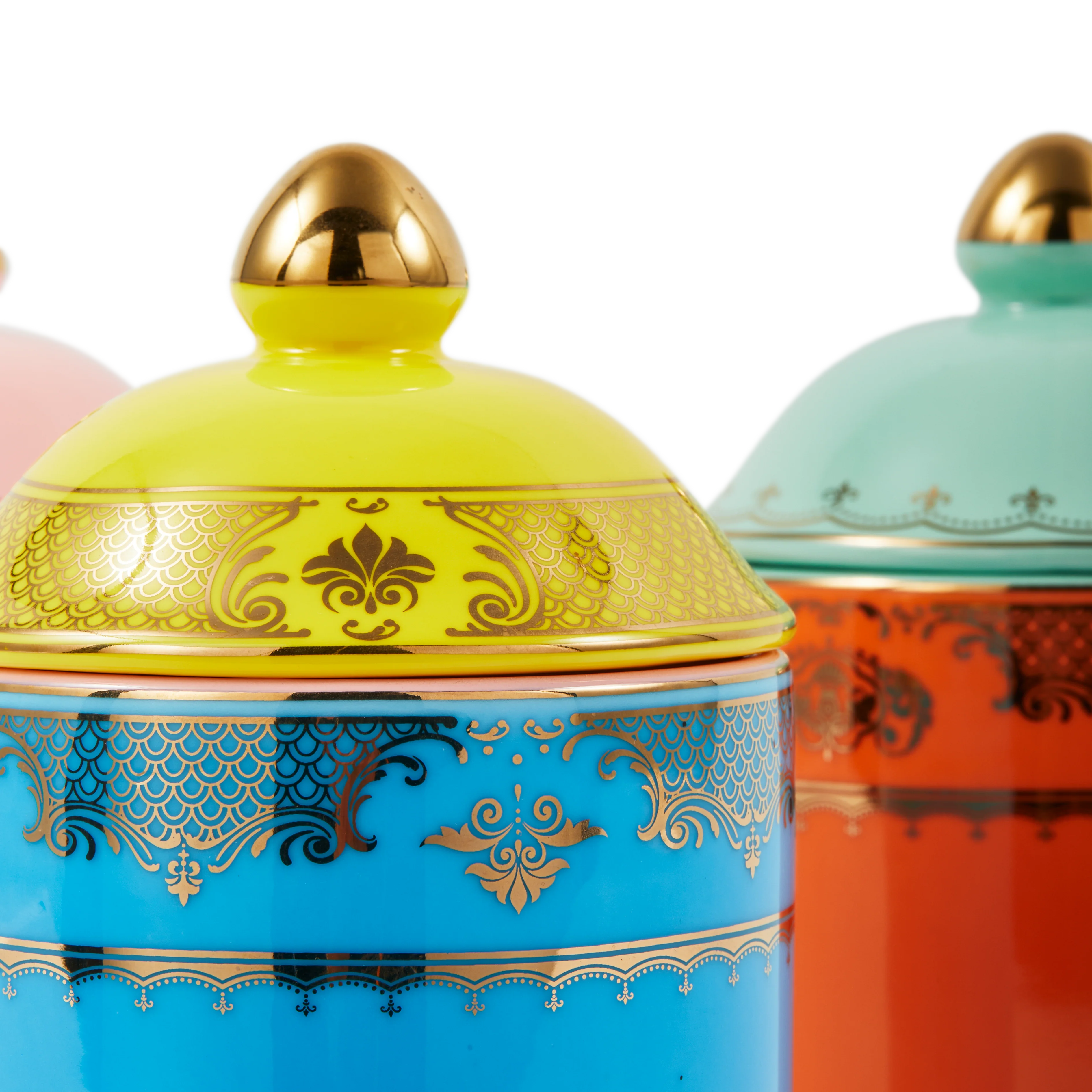 Słoik porcelanowy GRANDPA niebieski z żółtym - Image 2